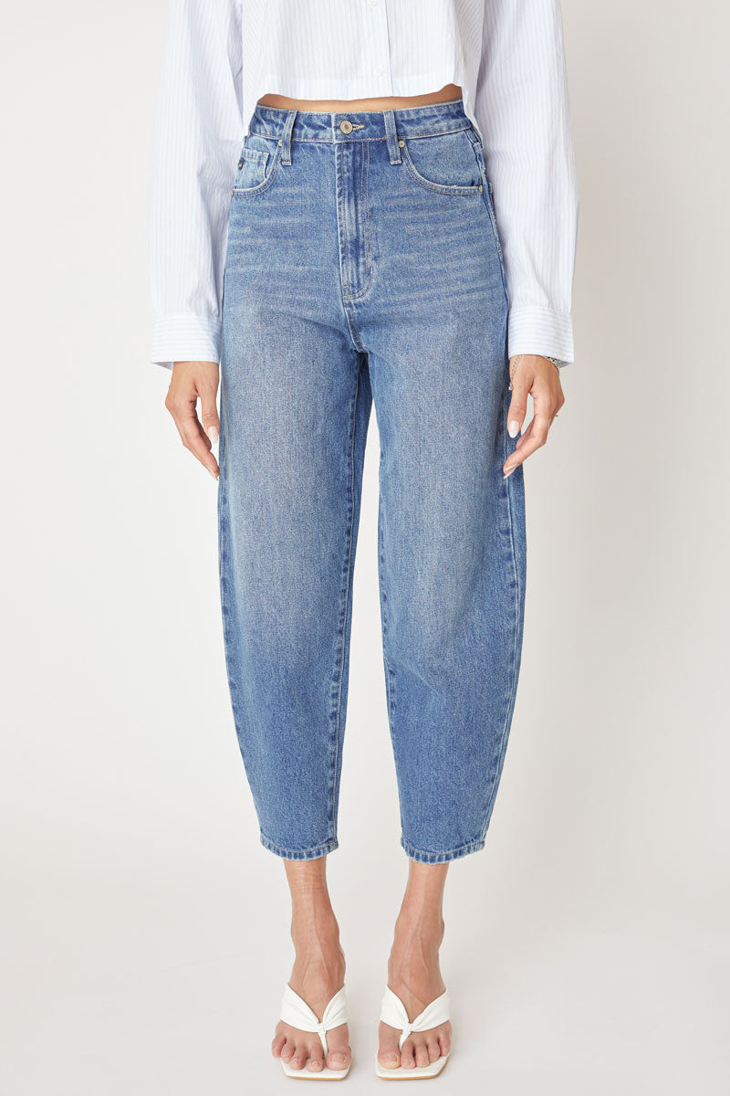 Ivy Ultra High Rise Balloon Fit Jeans for Women - Trendy Stretch Denim Pants, Comfortable & Flattering - Perfect for Casual Outings, Date Nights & Street Style Fashion