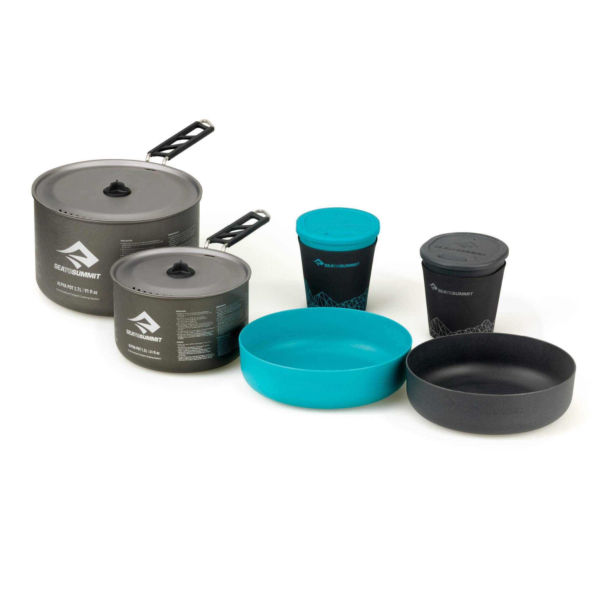 Sea to Summit Alpha Lightweight Aluminum Nesting Camping Cookware Set - Compact Backpacking Cookware for Hiking, Camping & Outdoor Adventures