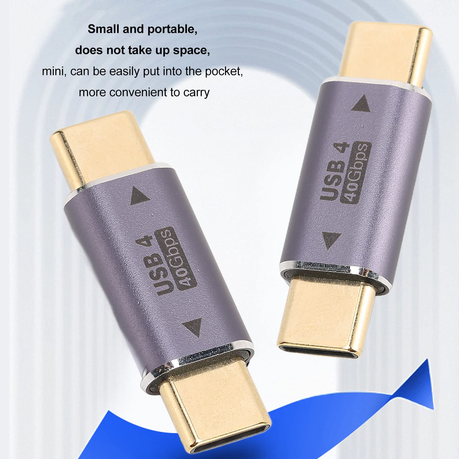 Gonetre 40g USB C Male to Male Adapter - 100W PD, 8K, 40Gbps High-Speed Charging & Data Transfer - USB C to USB C Cable for MacBook, iPad Pro, Galaxy S23, and More - Perfect for Fast Charging, HD Video, and Gaming