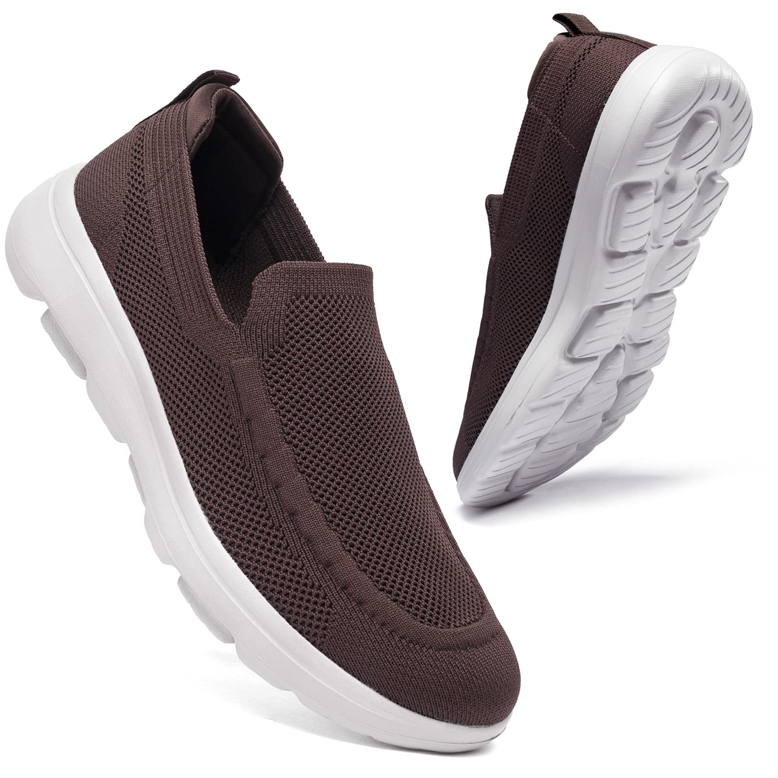 Konhill Men's Slip-On Loafers - Breathable Mesh Walking Shoes & Casual Sneakers for Men | Perfect for Walking, Travel & Everyday Comfort
