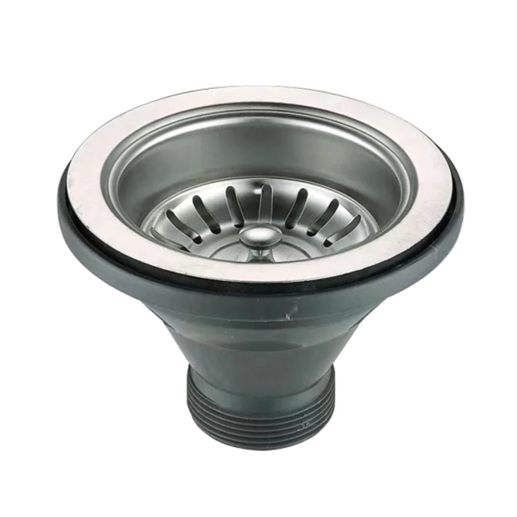 Premium Kitchen Sink Strainer - Single Hole Design - 5-Piece Set in Stainless Steel/Plastic/Steel/Coal Black - Perfect for Draining Pasta, Washing Vegetables & Keeping Sinks Clean