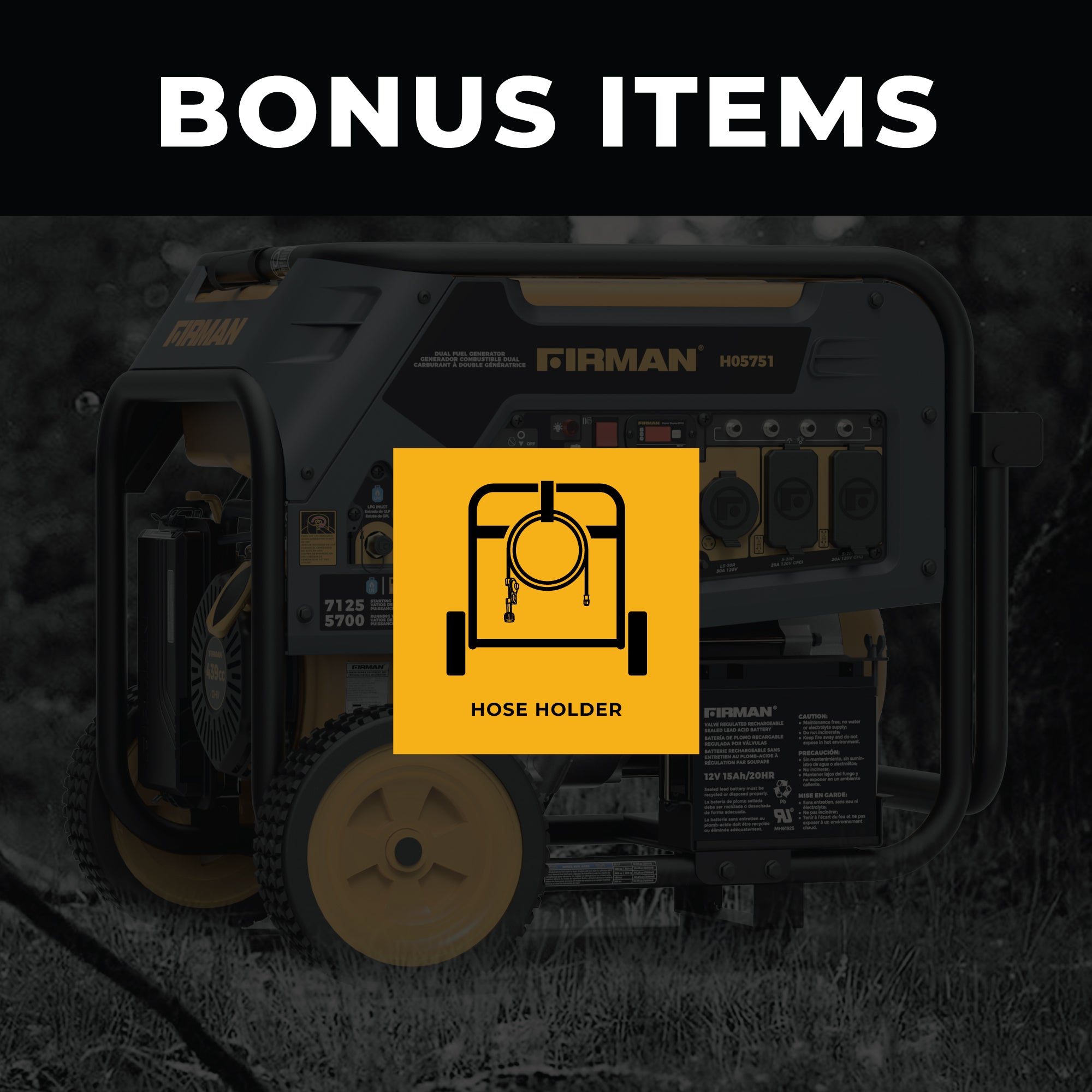 Dual Fuel Portable Generator 5700W with Electric Start - 120V/240V Output for Camping, Home Backup & Outdoor Power Needs