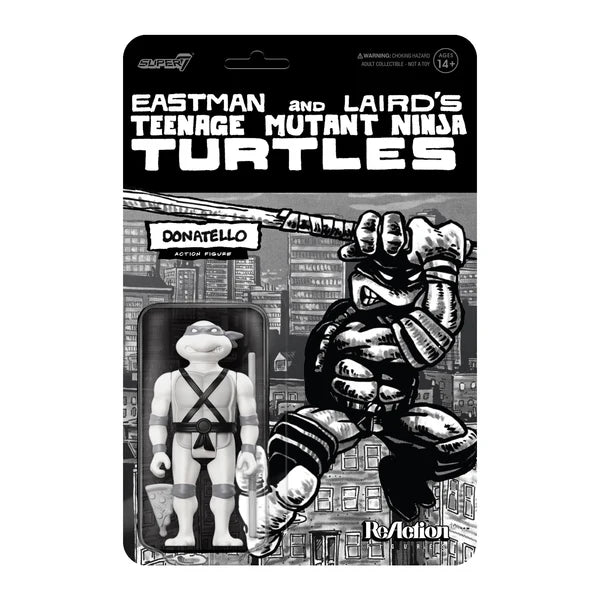 Super7 Teenage Mutant Ninja Turtles Donatello Comic Grayscale Action Figure - Collectible TMNT Toy for Fans & Display