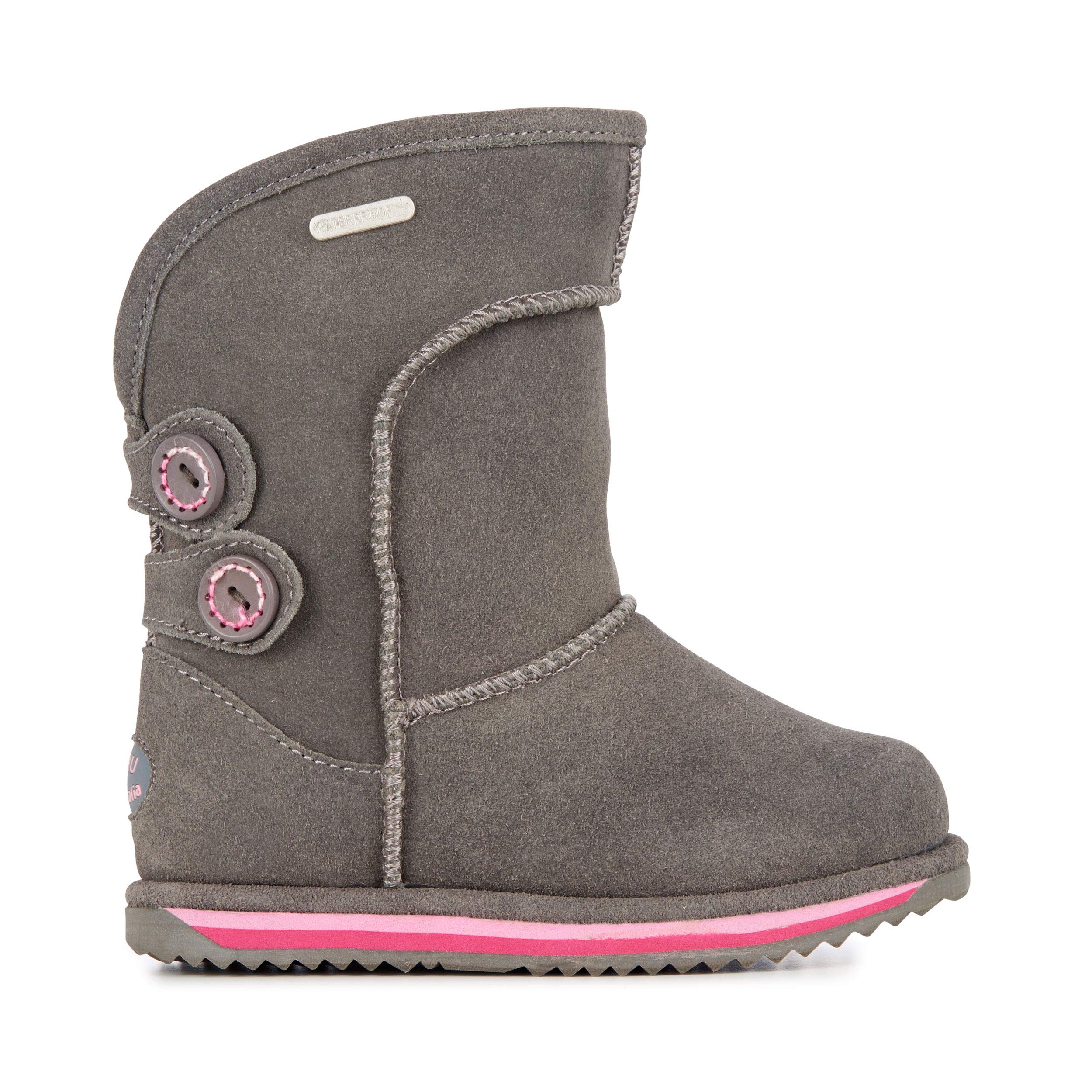 EMU Kids Charcoal Charlotte Kids 4 Big Kid M - Waterproof Winter Boots for Boys & Girls, Warm Snow Shoes for Outdoor Play, School & Cold Weather Activities