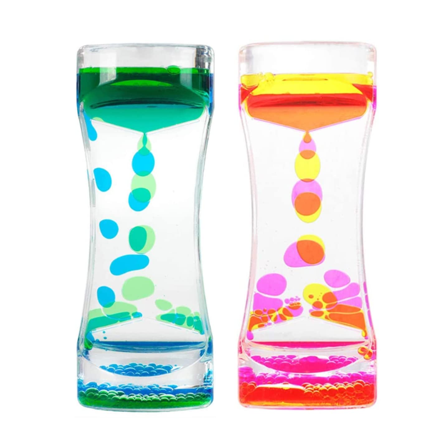 ANXUS Liquid Motion Bubbler Sensory Toys 2 Pack - Water Timer Fidget Toys for ADHD, Autism & Anxiety Relief - Calming Desk Decor for Office, Classroom & Home Use - Relaxing Stress Relief & Focus Tools for Kids & Adults