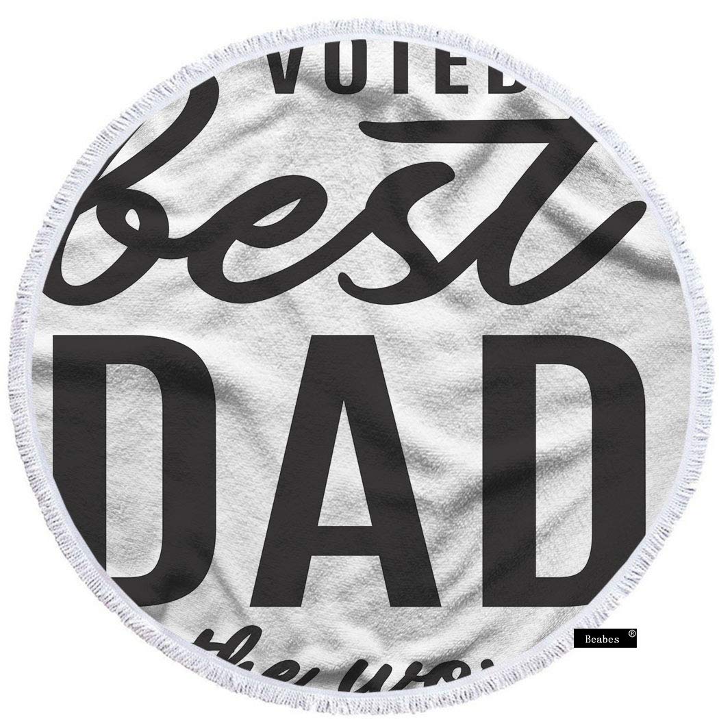 Best Dad in The World Beach Towel - Hand-Drawn Black Graphic Design, Super Soft & Absorbent 63