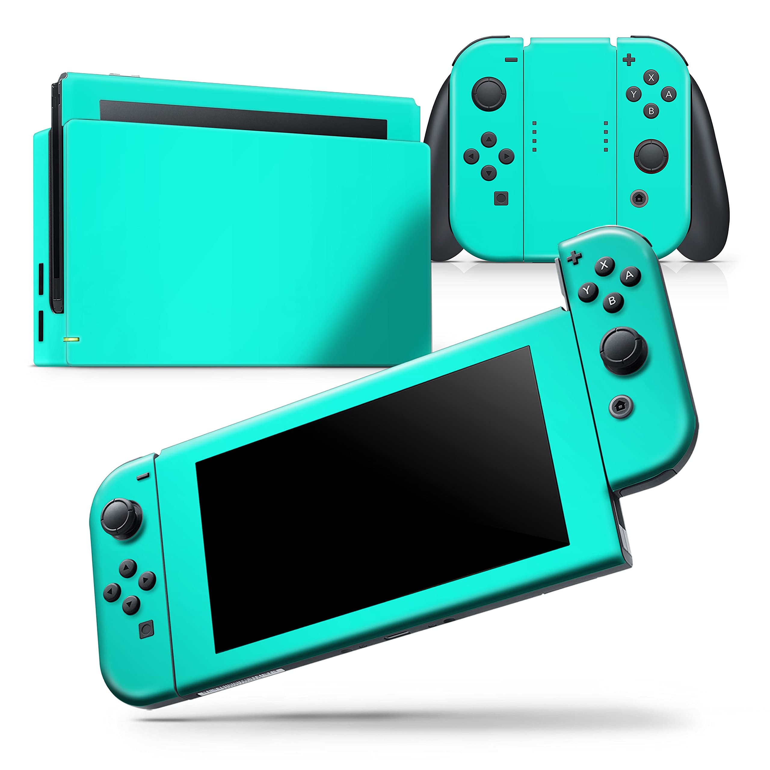Nintendo Switch OLED Skin Decal - Removable Protective Vinyl Wrap Cover for Switch OLED Console - Scratch-Resistant, Mint Green - Perfect for Gaming, Travel & Console Protection