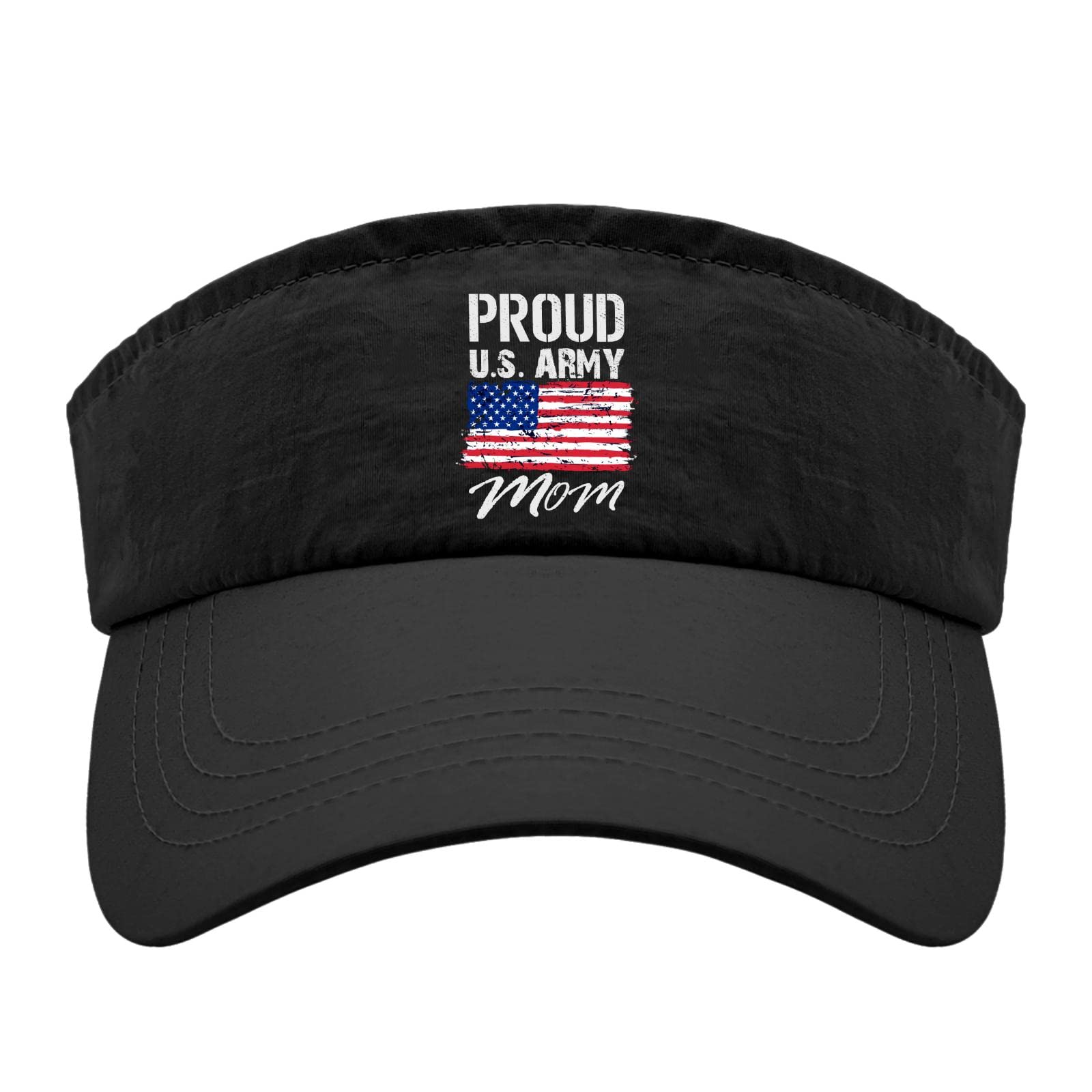 Proud Army Mom Visor Hat - UV Protection Running Sun Visor for Men & Women - Lightweight Breathable Sports Cap for Jogging, Hiking, Golfing