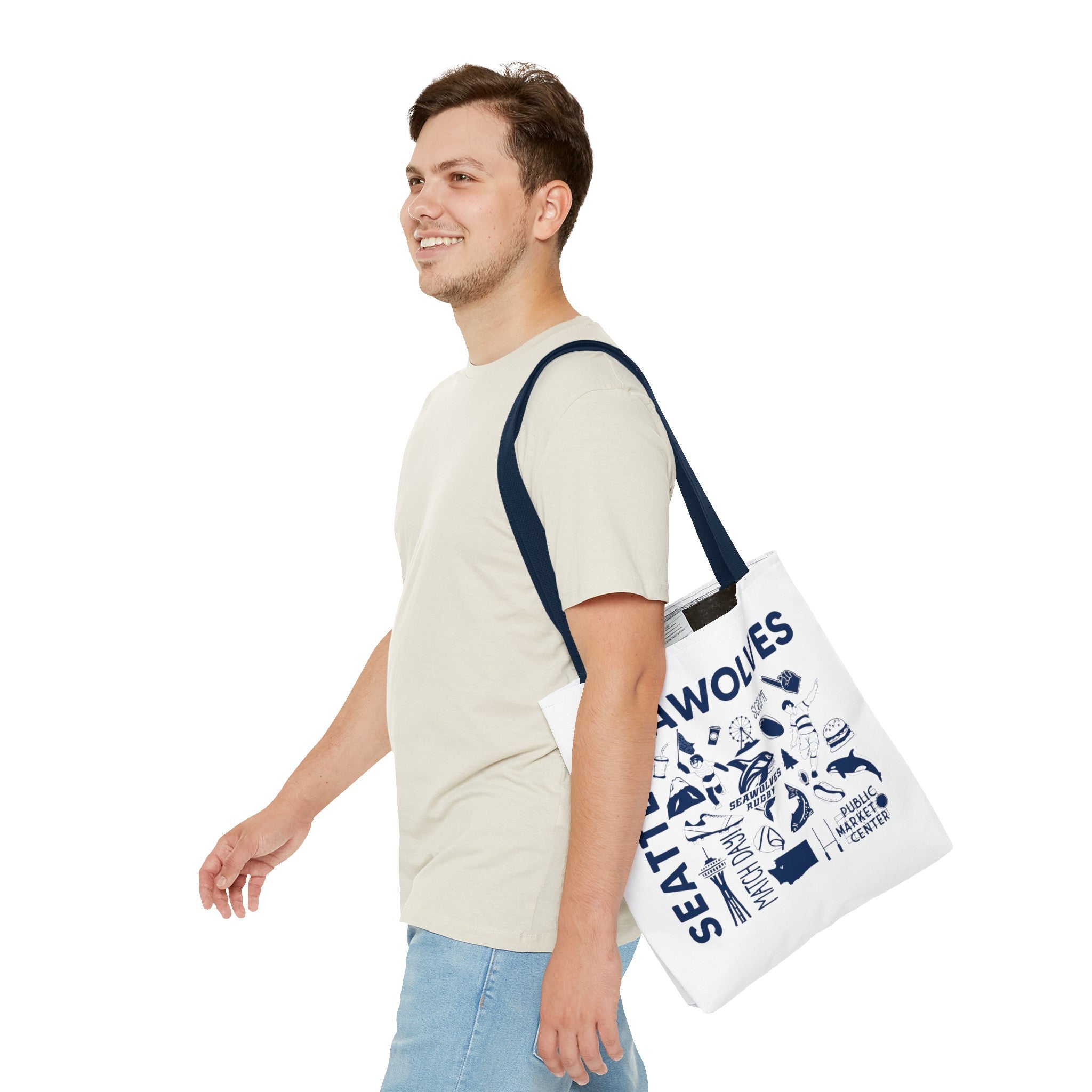 Seawolves Graphic Tote Bag - Durable Canvas Beach Bag for Women & Men - Perfect for Shopping, Travel & Daily Use