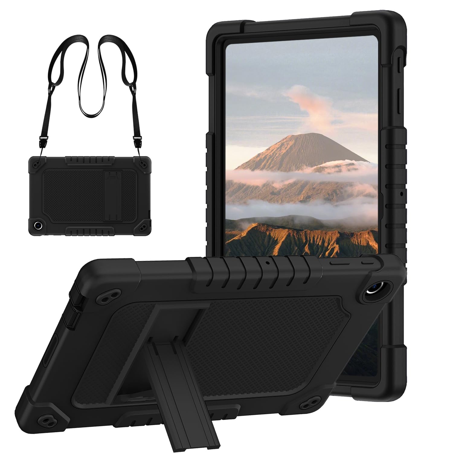 Shockproof Heavy Duty Case for Onn 11 Tablet Pro (Model 100110027) - Built-in Kickstand & Shoulder Strap, Kids-Friendly Protective Cover for Walmart Onn 11 Inch Tablet Pro (Black) - Perfect for Travel, School & Outdoor Use
