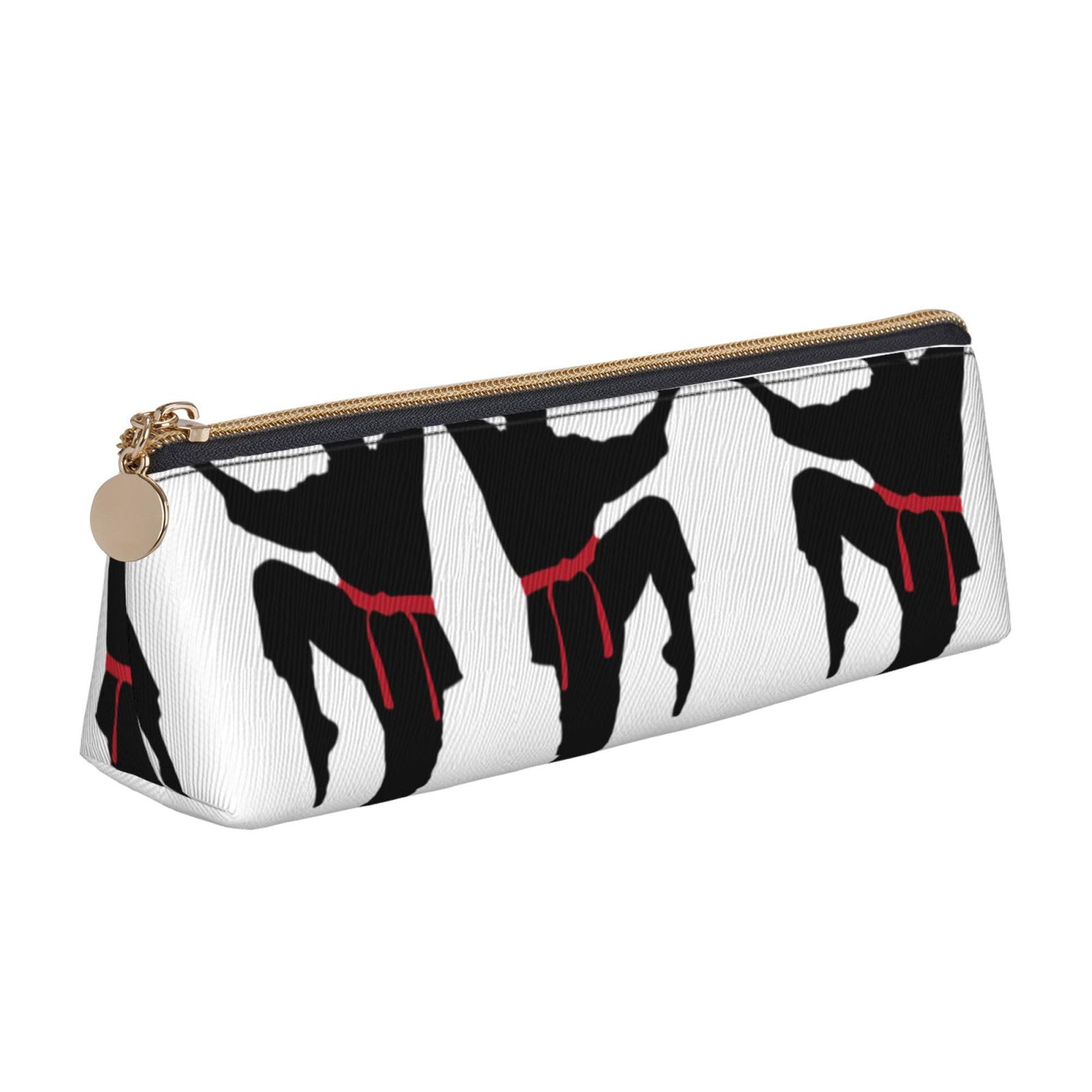 Premium Leather Pencil Case for Men - Large Capacity Multifunctional Karate-Style Pouch for School, Office & Travel Accessories Storage