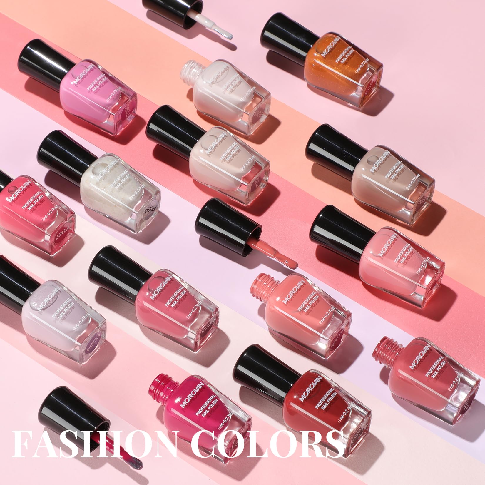Morovan Nail Polish Set - 6 Hot Pink Quick Dry Nail Polish Kit with Air Dry Technology | Perfect for Women's Manicure, Pedicure & Holiday Gifts | Great for Parties, Weddings, Date Nights & Special Occasions