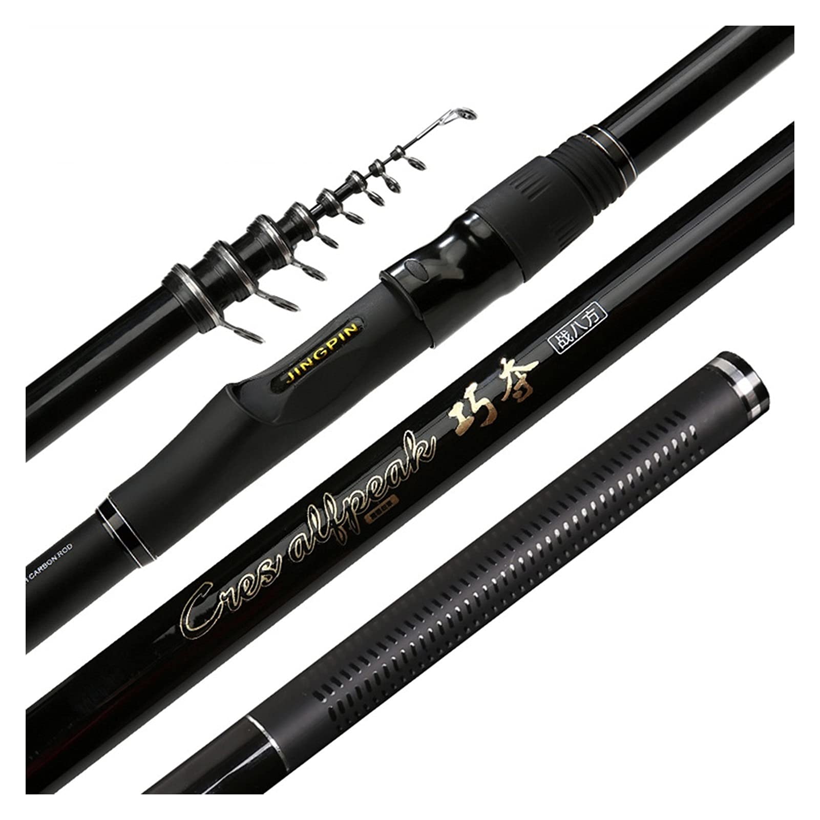 Portable Telescopic Carbon Fiber Fishing Rod - 4.5m Spinning Rod with Oblique Guide Rings for Carp & Feeder Fishing | Perfect for Rocky Shorelines & Travel Use