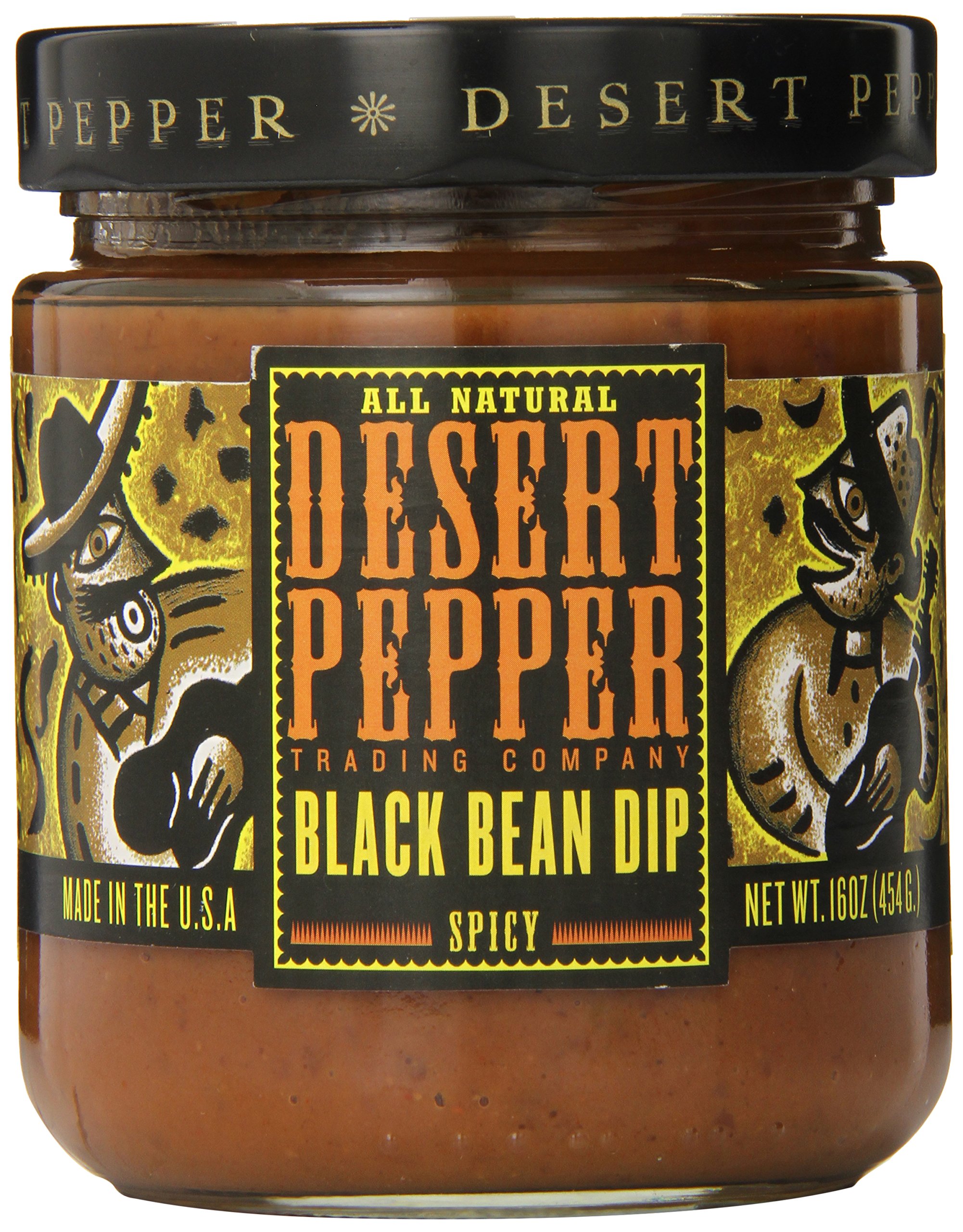 Spicy Black Bean Dip with Jalapeno Peppers & Fresh Vegetables | Gluten-Free, Low Carb Snack | 16 oz Jar | Perfect for Parties, Chips & Healthy Snacking
