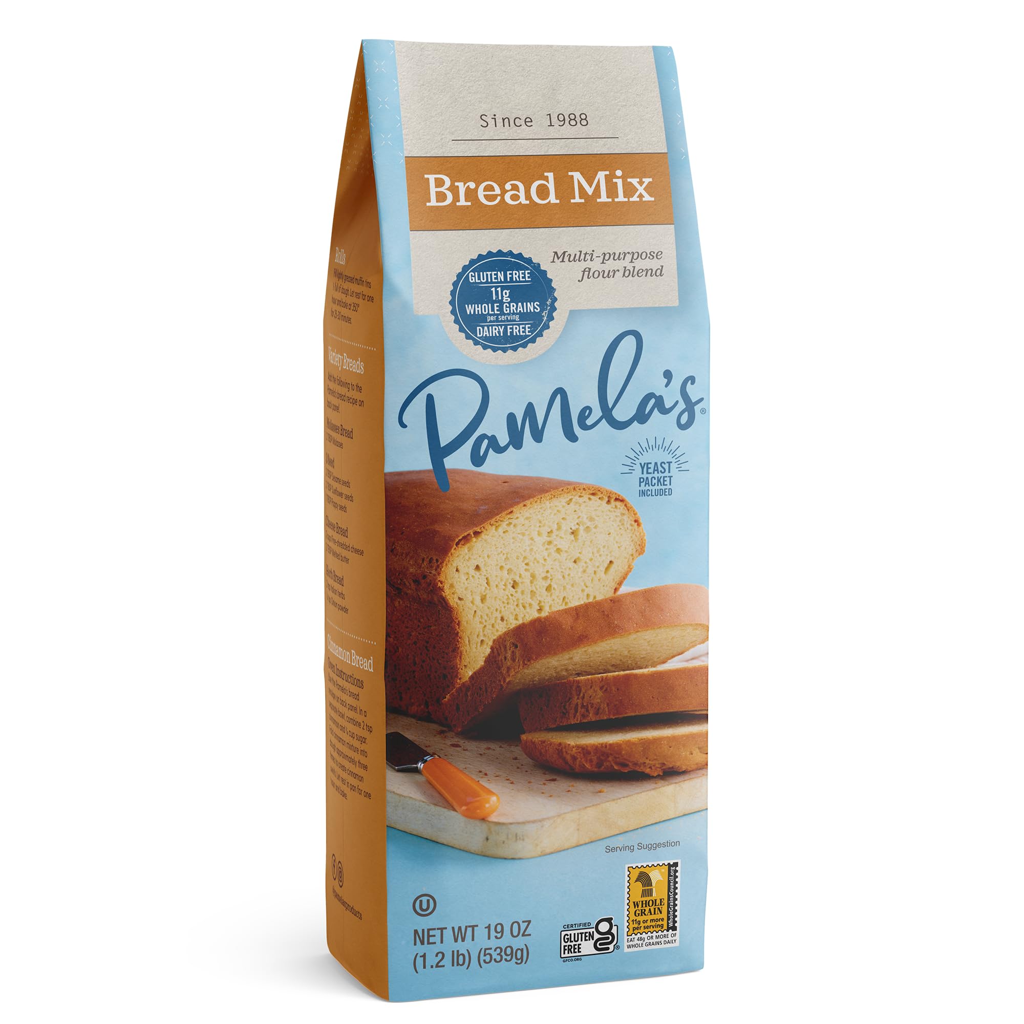 Pamela's Products Gluten-Free Bread Mix - 2 Pack (19 oz Each) | Easy Homemade Bread for Allergies & Celiac Diet | Perfect for Sandwiches, Toast & Family Baking