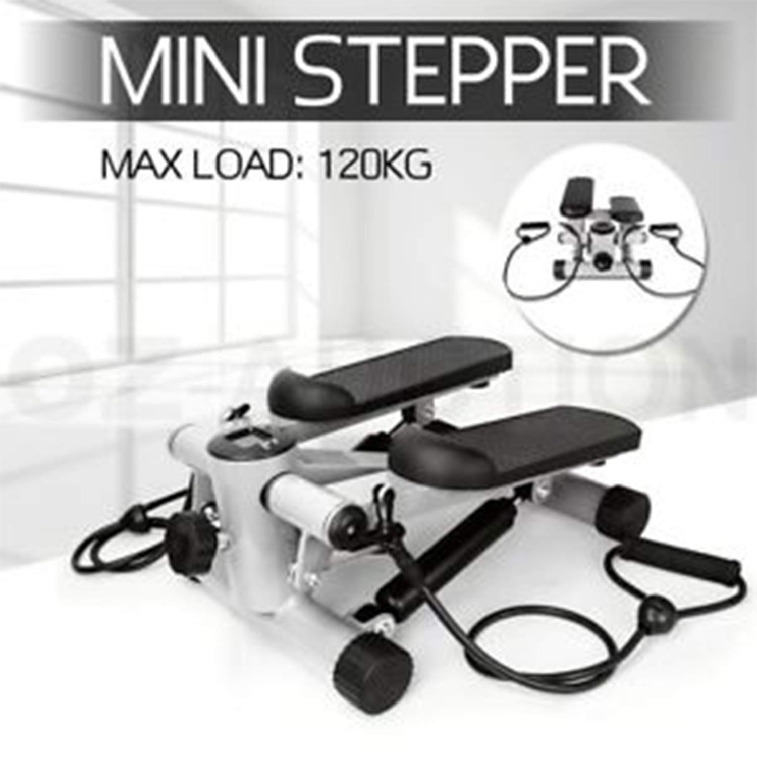 TOAVI Mini Stepper Machine with LCD Monitor & Resistance Bands - Portable Stair Climber for Home Workout, Cardio Exercise Equipment for Women & Men - Perfect for Small Spaces, Office & Apartment Fitness