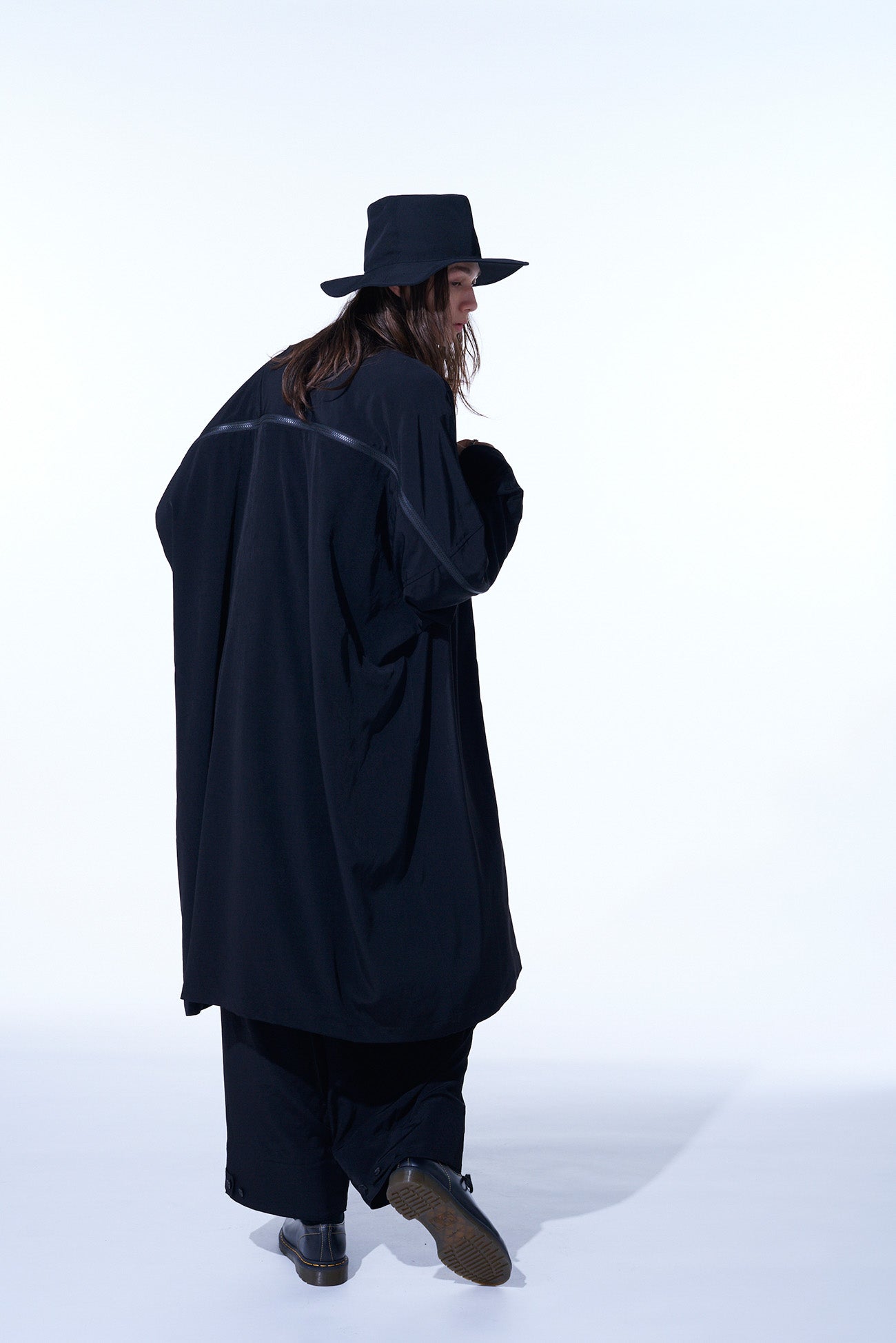 Elegant Crepe de Chine Back Yoke Zip Coat for Women – Perfect for Office Wear, Evening Outfits & Fall Layering