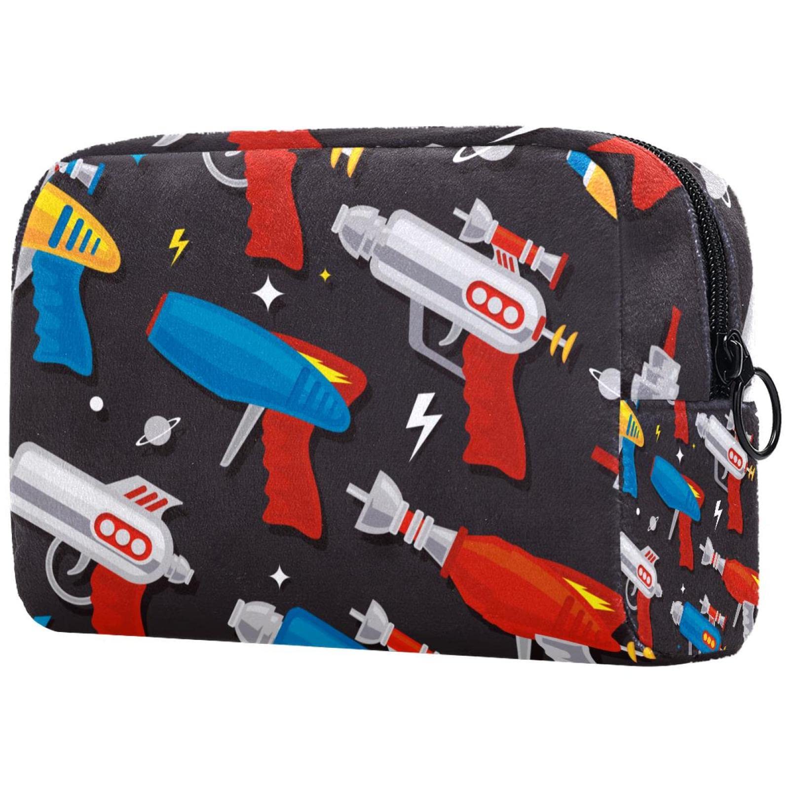 Stylish Cartoon Space Ray Gun Cosmetic Bag - Waterproof Travel Toiletry Organizer for Women & Men | Perfect for Makeup, Toiletries, Gym & Vacation Essentials