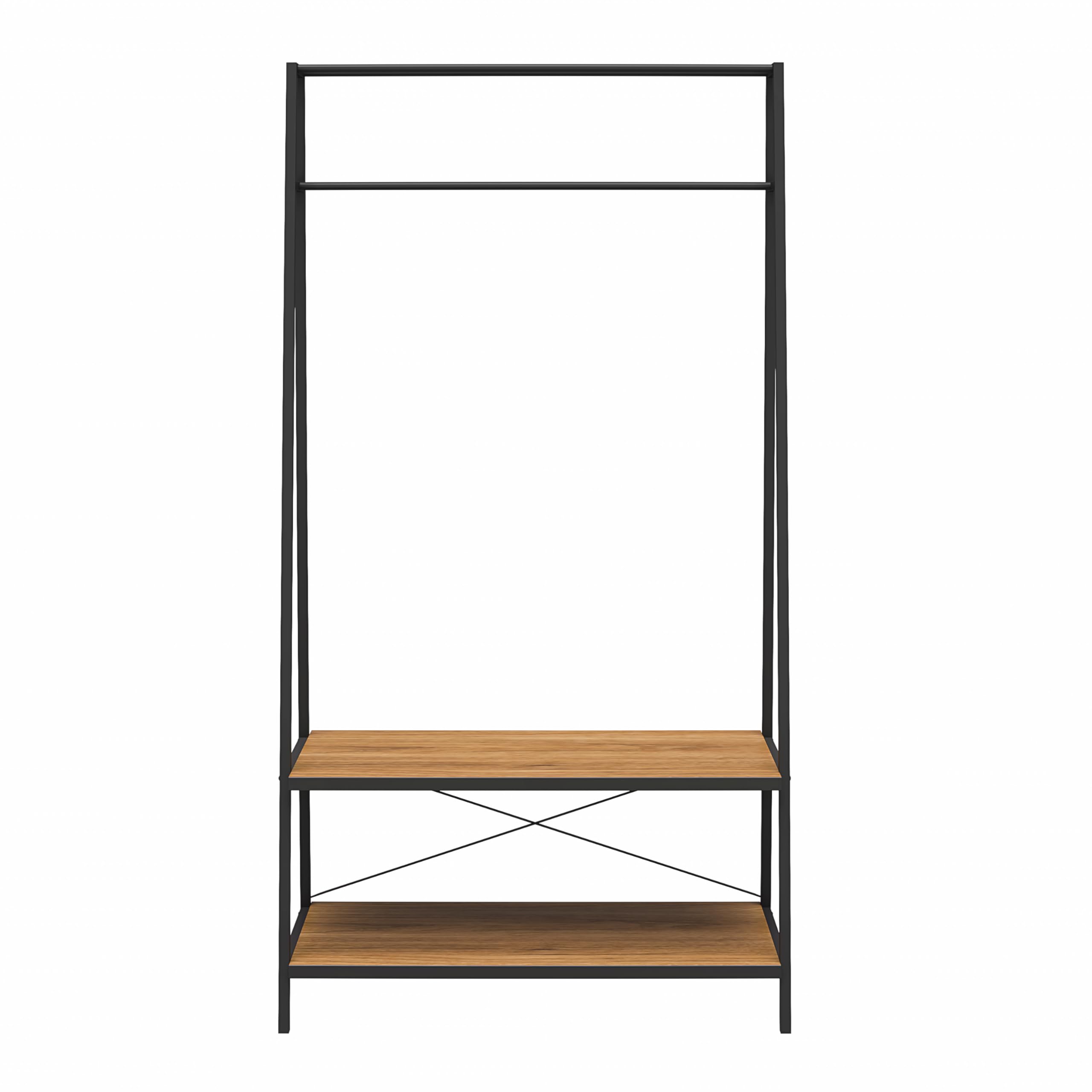 Ameriwood Drexel Closet Rack - Walnut Storage for Bedroom & Closet