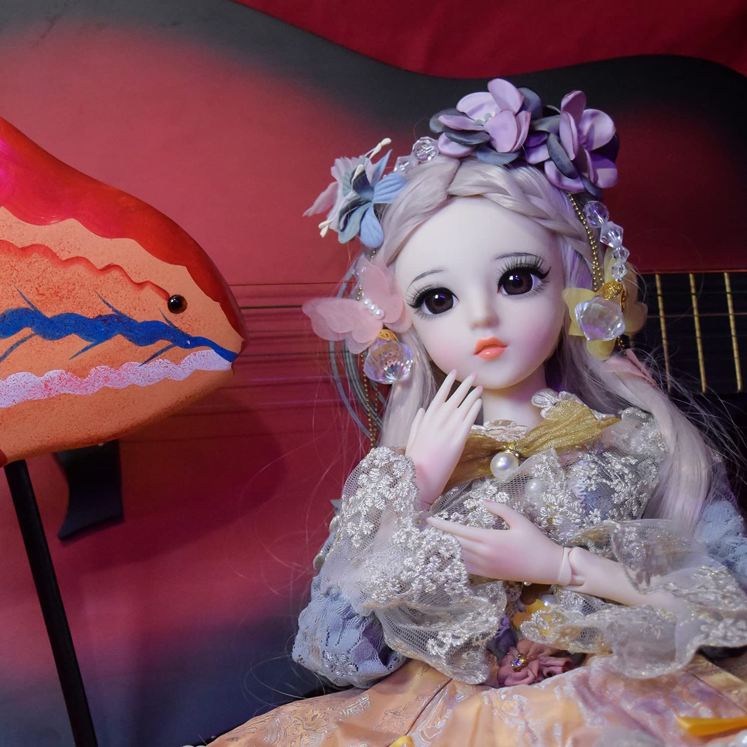 1/3 BJD Doll Ball Jointed Doll 24in Princess SD Doll with Makeup & Full Accessories (Carina) - Perfect for Collectors, Photography, and Cosplay