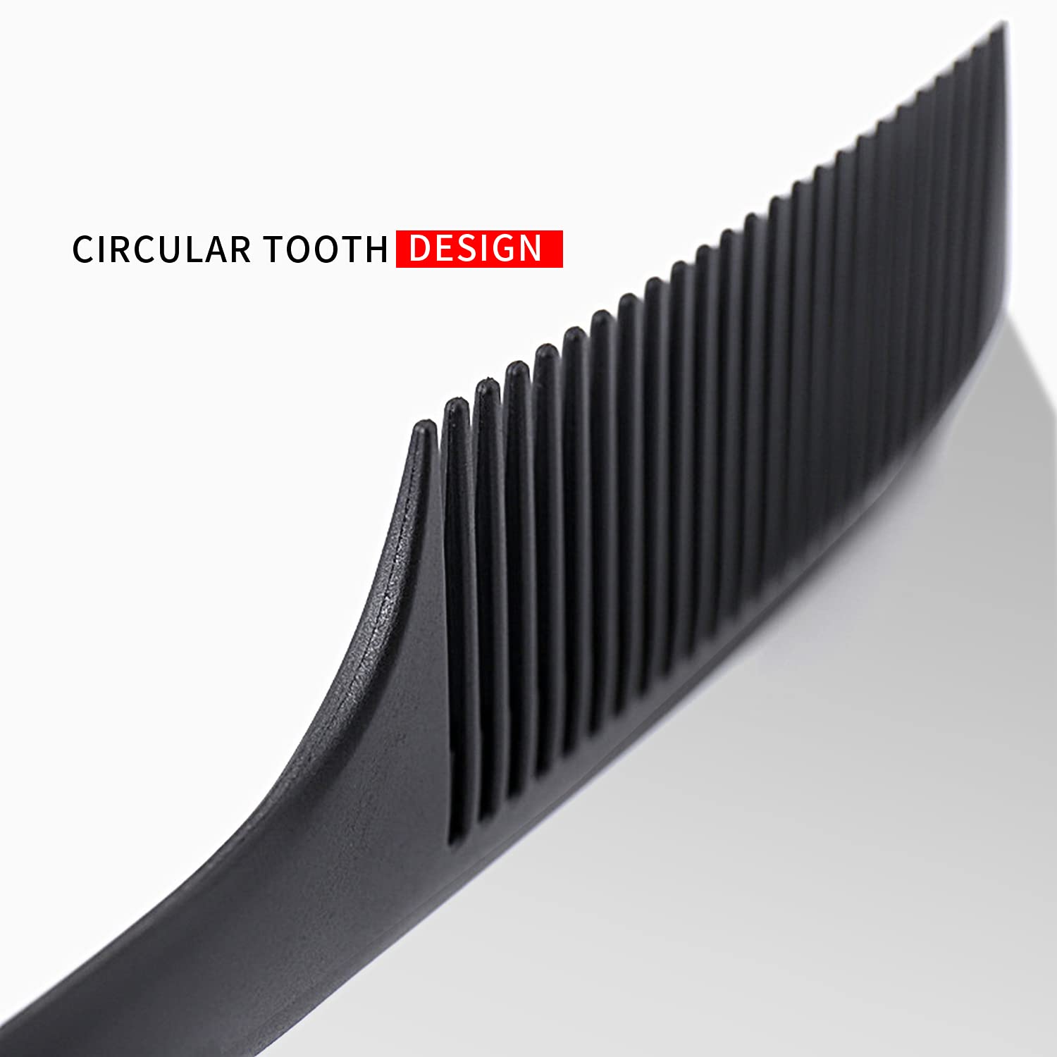 Professional Carbon Fiber Detangling Comb with Round Teeth - Ergonomic Handle for Smooth Hair Styling, Cutting & Barber Use - Perfect Travel Hair Comb for Men & Women - Salon, Home & On-the-Go Grooming Essential