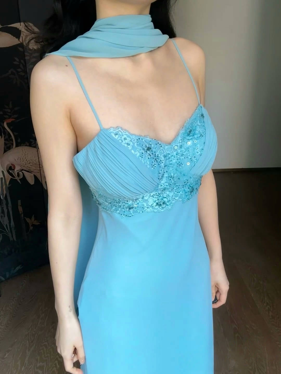 Elegant Mermaid Blue Chiffon Prom Dress for Wedding Guest - J6634 | Perfect for Formal Events, Evening Gala & Special Occasions