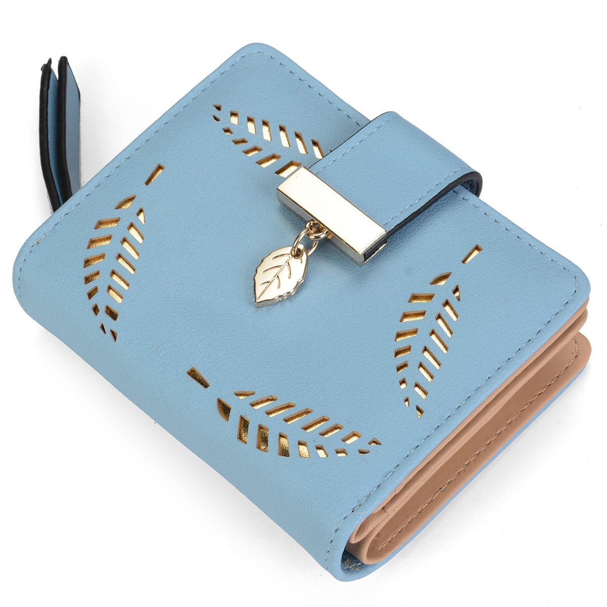 VODIU Women's Leather Bifold Wallet - Medium Size Short Purse with Card Slots, Coin Pocket & Buckle Zipper Closure | Perfect for Everyday Use, Travel & Gift Giving