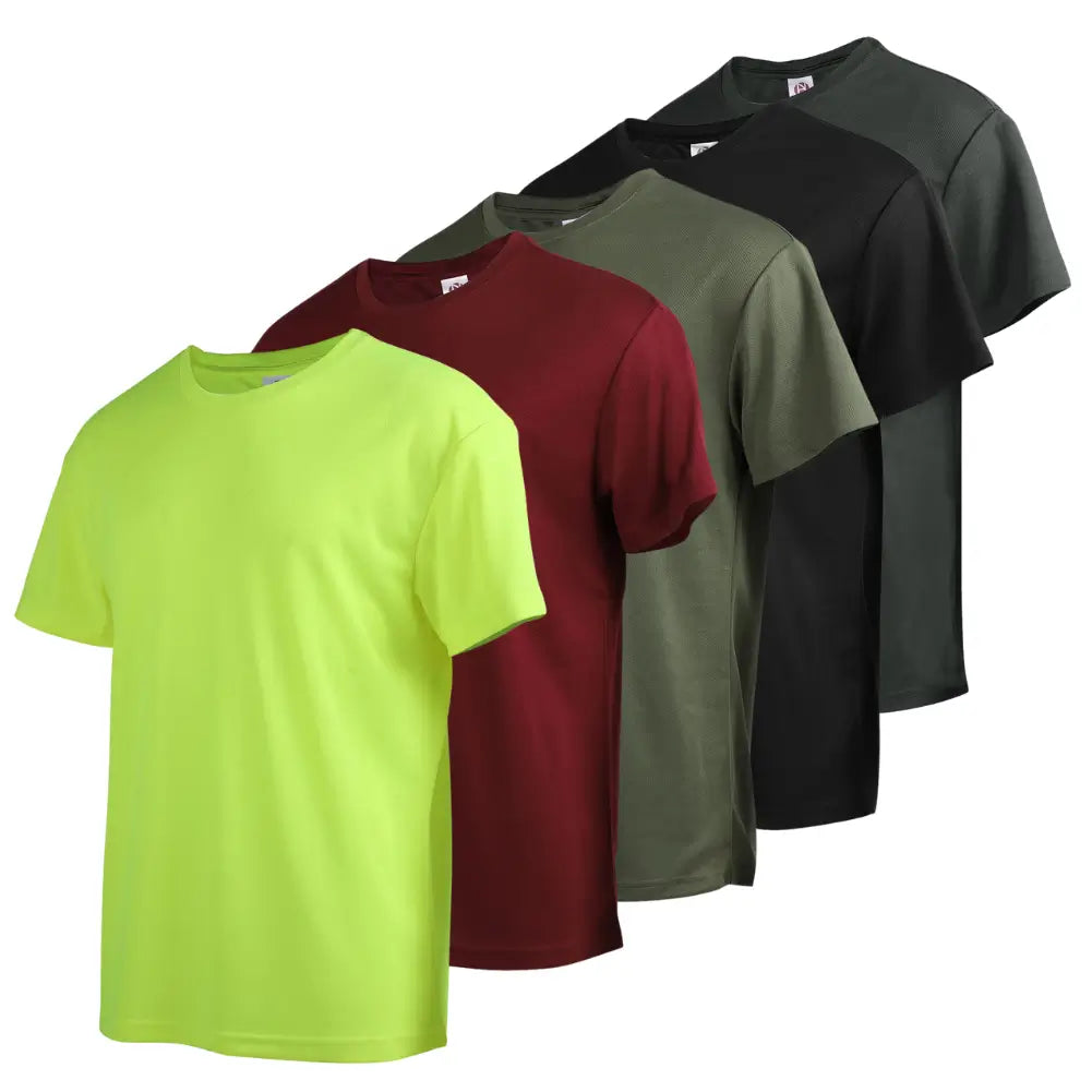 5 Pack Men's Short Sleeve Cotton T-Shirts - Breathable Casual Tees for Everyday Wear, Gym & Outdoor Activities