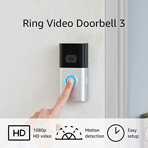 Ring Video Doorbell 3 - HD Video, Enhanced WiFi, Smart Motion Detection, Easy Installation - Monitor Your Home Security from Anywhere