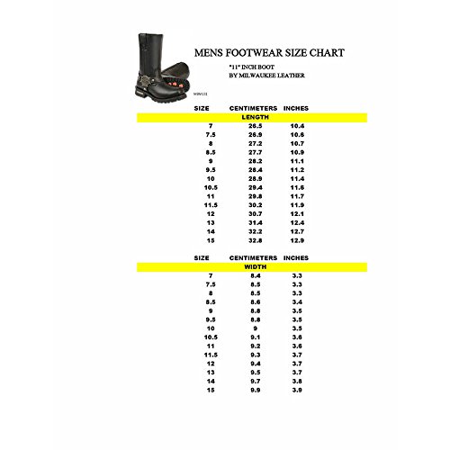 Milwaukee Leather Men's 11-Inch Classic Harness Boots - Square Toe Black Work Boots for Motorcycle Riding & Outdoor Work