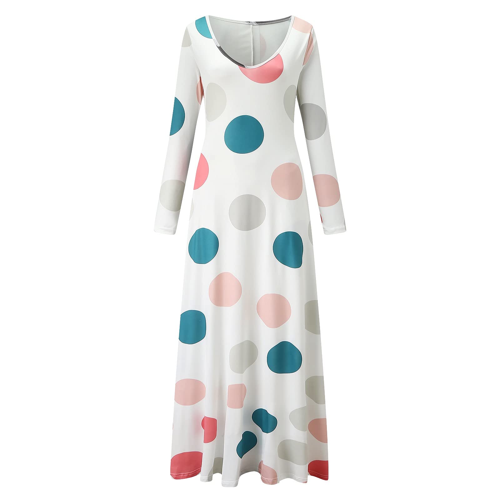 Women's Summer Long Sleeve Printed Party Dress - Elegant Floral Maxi Dress for Night Out, Date Night, Cocktail Party & Special Occasions