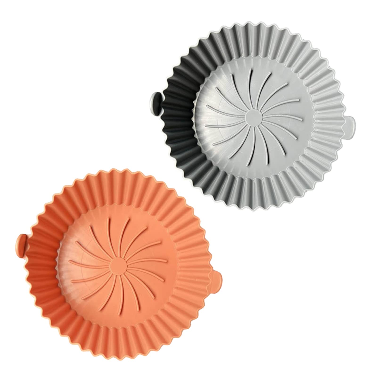 2-Pack Silicone Air Fryer Liners for Round Air Fryers - Reusable, Heat-Resistant Baking & Cooking Accessories - Perfect for Roasting, Grilling, and Healthy Meal Prep