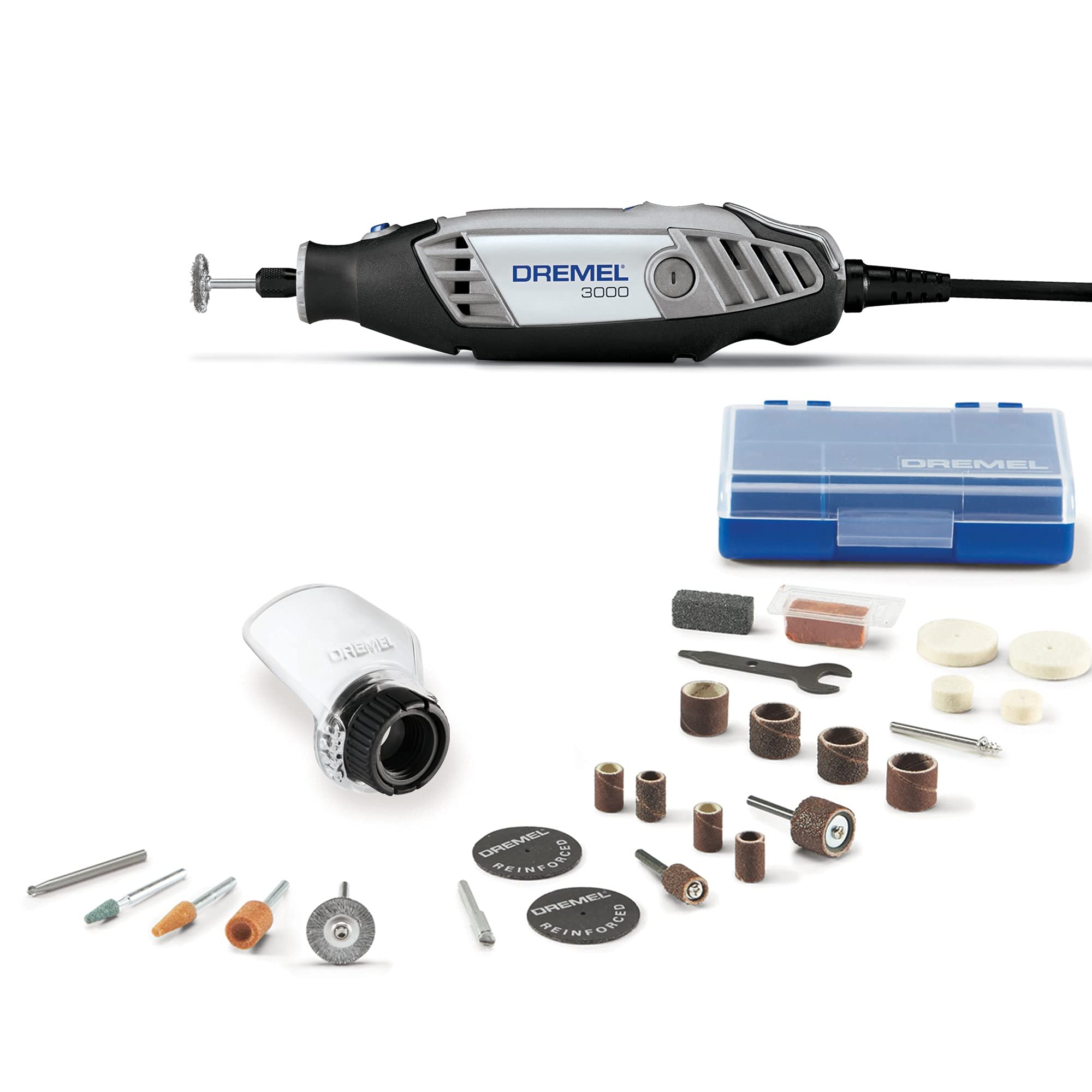Dremel 3000-1/25 Variable Speed Rotary Tool Kit with 25 Accessories - Multi-Purpose Grinder, Sander, Polisher, Router & Engraver for Wood Carving, Metal Cutting, DIY Projects & Home Improvement