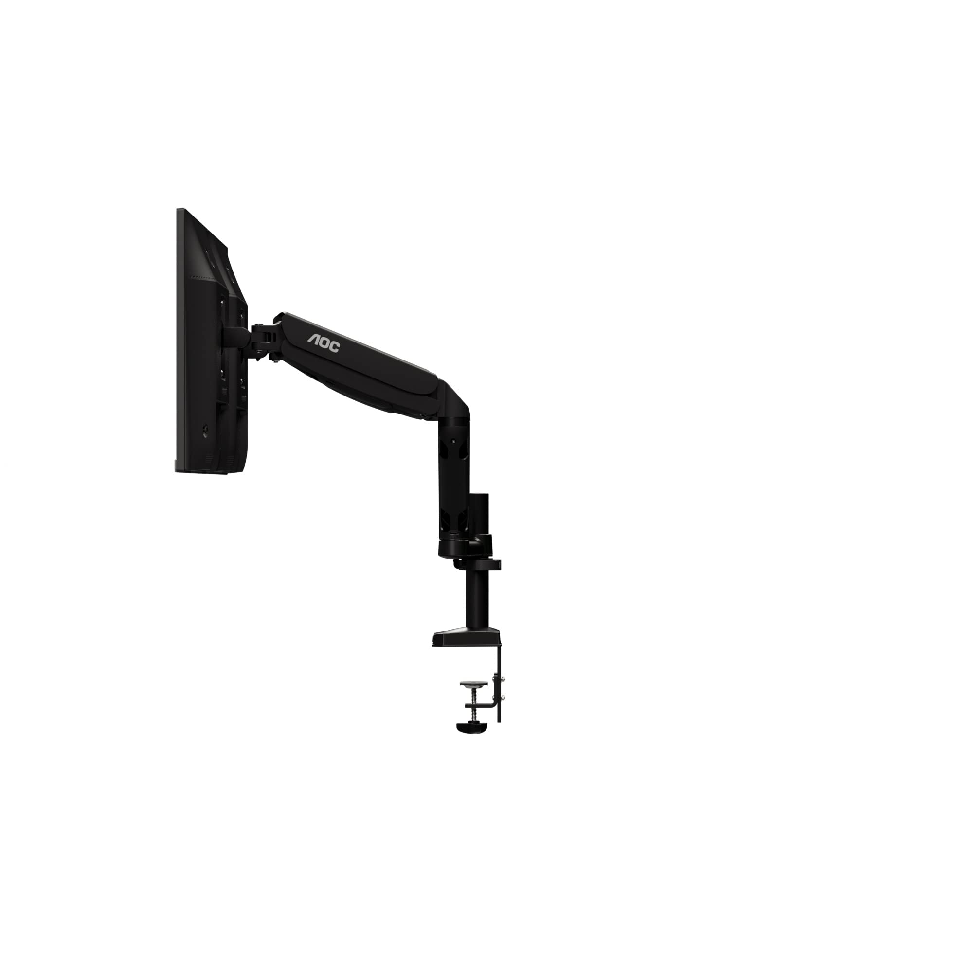 AOC AS110D0 Dual Monitor Arm - Adjustable VESA Mount for 2 Screens up to 27 Inches (520mm) - 100mm Clamp - Black (AD110D0) - Perfect for Home Office, Gaming Setup & Workspace Ergonomics