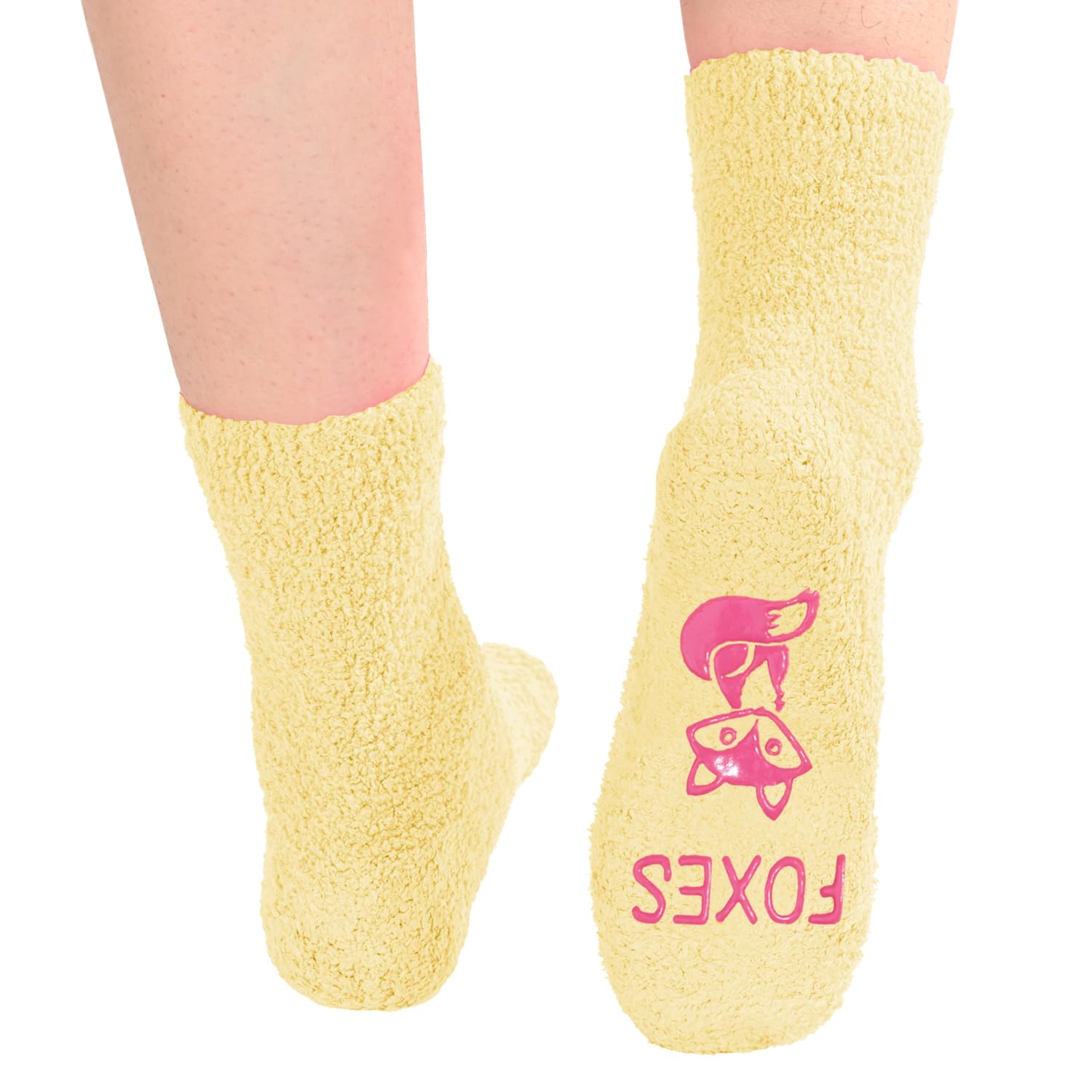 Zmart Funny Fuzzy Animal Socks for Girls & Teens - Duck, Chicken, Dinosaur, Fox & Bee Pattern Cozy Crew Socks | Perfect for Christmas Gifts, Sleepovers & Winter Home Comfort
