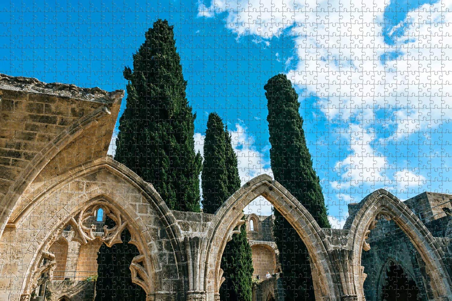 1000 Piece Jigsaw Puzzle for Adults - Bellapais Monastery Kyrenia Cyprus Landscape Puzzle, Challenging Travel Souvenir & Home Decor for Puzzle Lovers, Perfect for Relaxation, Family Bonding and Gift Giving