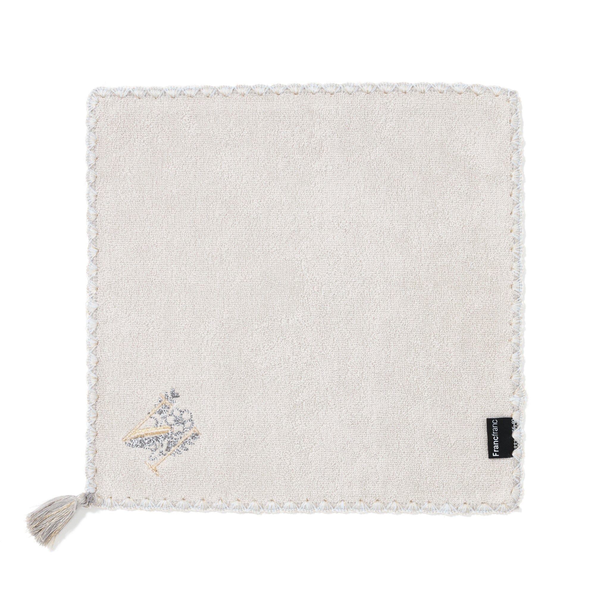 Initial Handkerchief Towel Flower N Light Gray - Soft Cotton Handkerchief for Everyday Use, Gifts, Weddings & Special Occasions