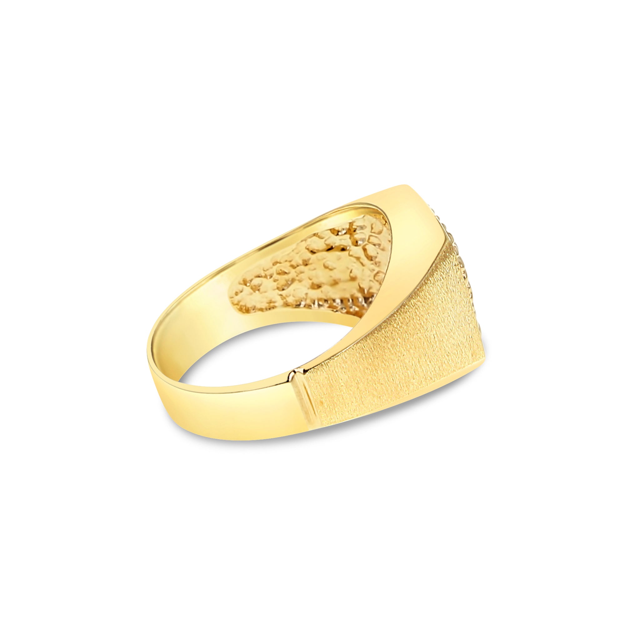 Lions Head Diamond Ring for Women - 14K Gold Plated, Brushed Satin Finish - Elegant Jewelry Gift for Anniversary, Engagement, or Special Occasions