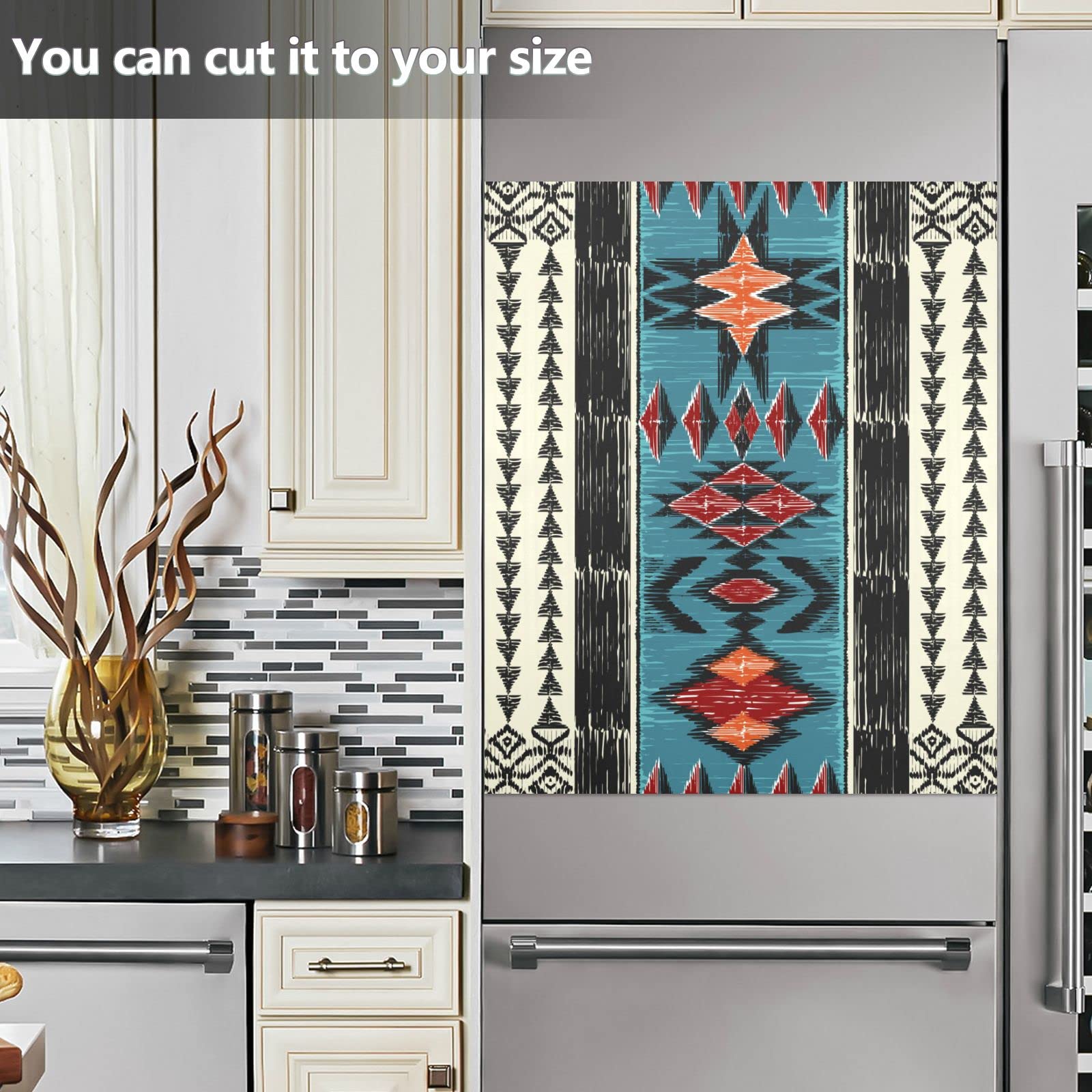 Ethnic Tribal Aztec Geometric Dishwasher Magnet Cover - 23 x 26 Inch Decorative Magnetic Panel for Dishwasher & Refrigerator - Perfect for Kitchen, Home, Farmhouse Decor & Rustic Style Interior Design