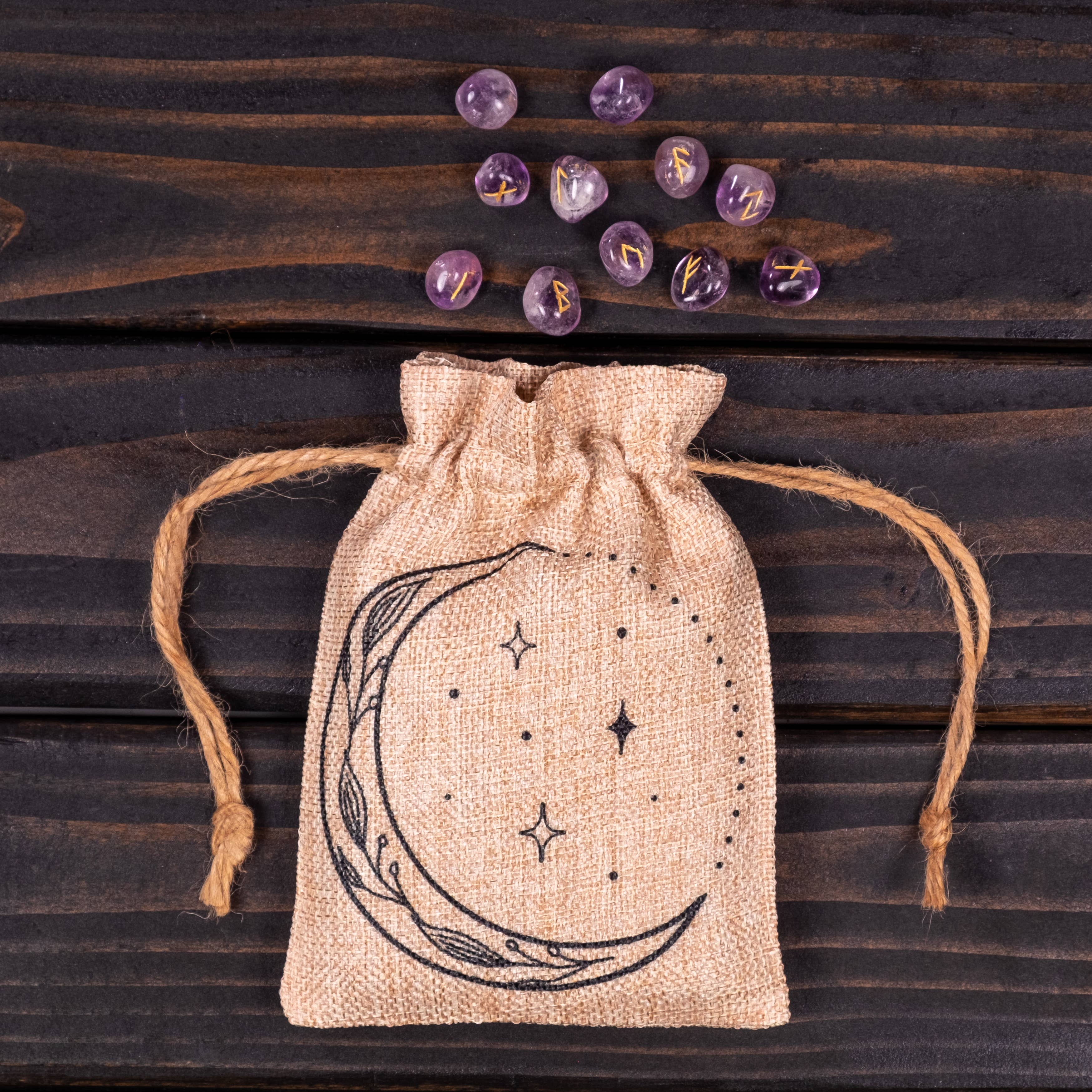 Moon Vines and Stars Small Crystal Pouch - Elegant Beaded Jewelry Organizer for Necklaces & Rings | Perfect for Travel, Gift Giving & Home Storage