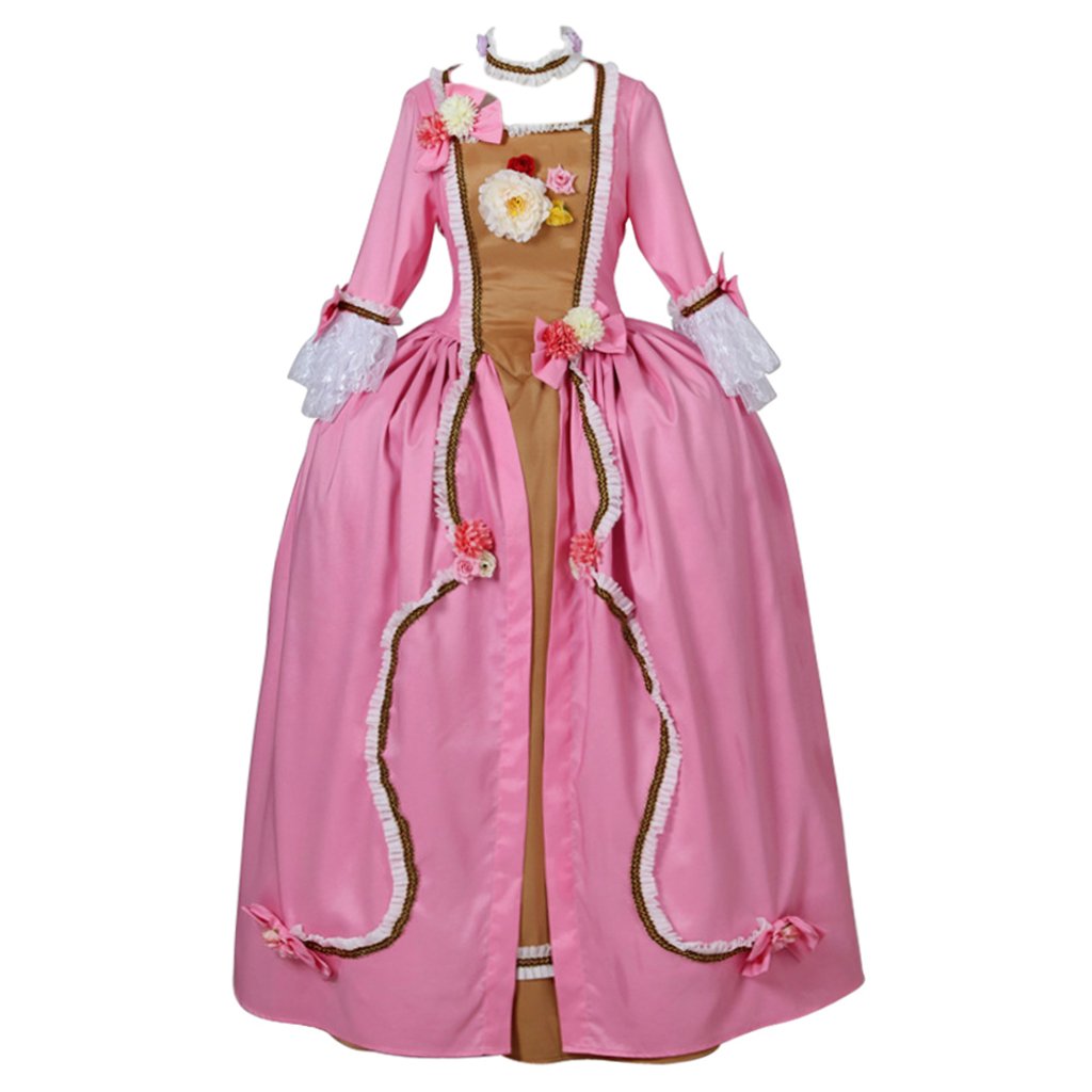 Elegant Pink Rococo Ball Gown - Gothic Cosplay Dress for Women | DIY Costume for Evening Parties, Halloween & Renaissance Fairs