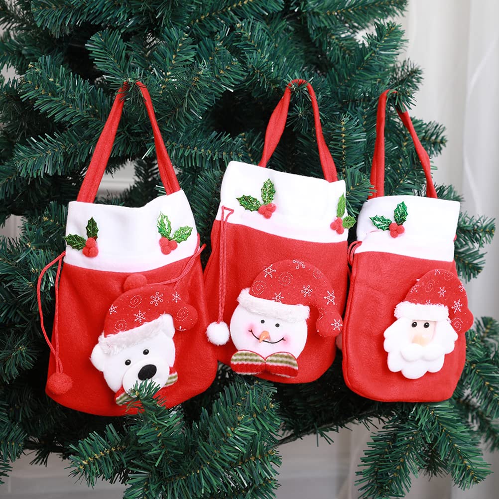 Christmas Candy Bag - Elk Design Candy Pouch for Holiday Gifts & Parties