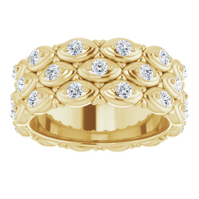 1.08 Carat Round Diamond Eternity Band - Triple Row Diamond Wedding Ring for Women | Perfect for Anniversary, Engagement & Special Occasion Gifts