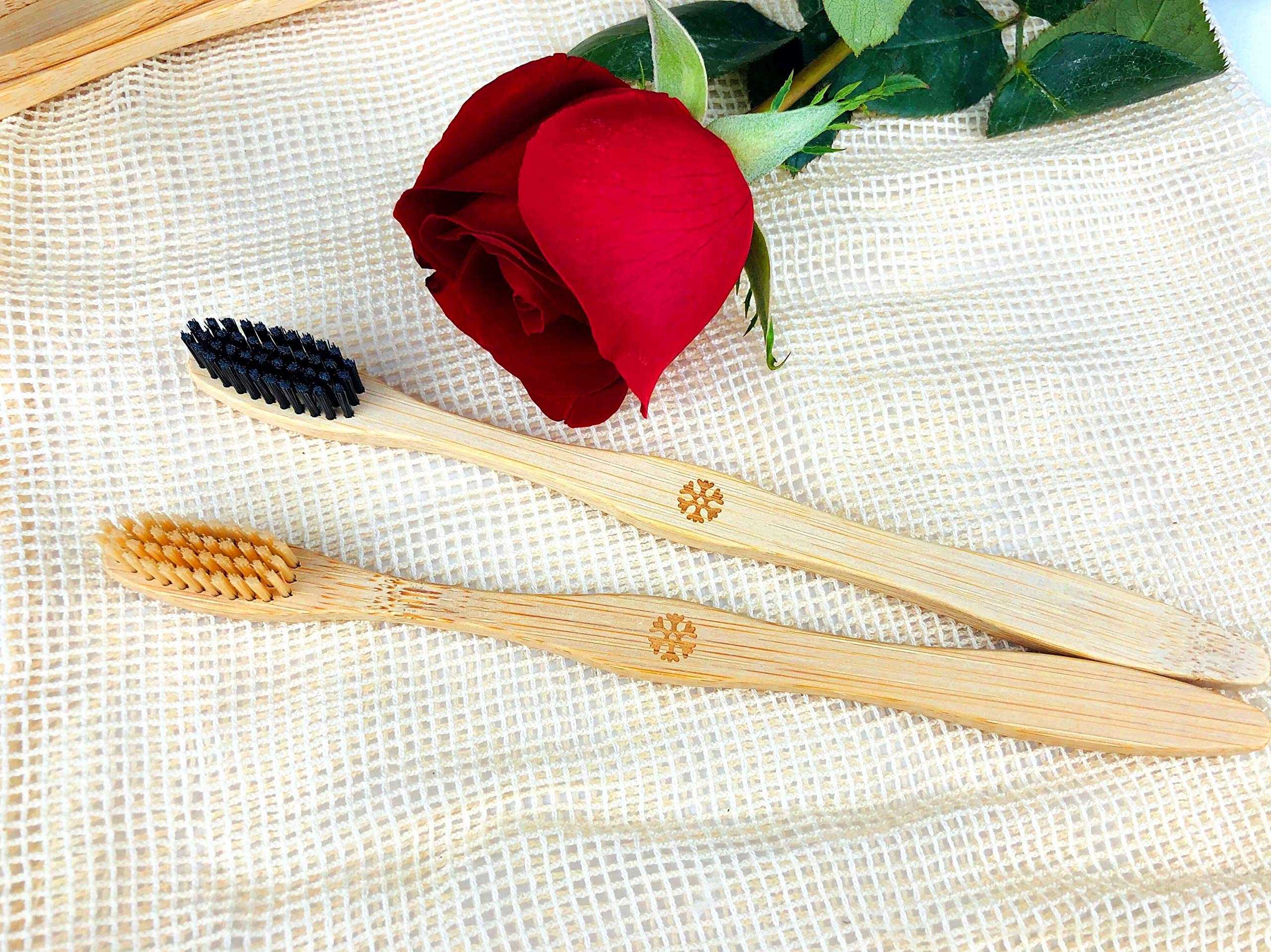 Eco-Friendly Bamboo Toothbrush Set - 10 Pack Medium Bristle Biodegradable Wooden Toothbrushes | Sustainable Oral Care for Travel, Camping & Zero Waste Lifestyle
