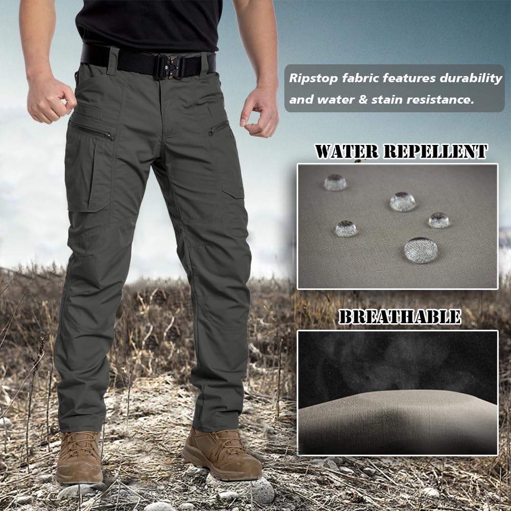 CARWORNIC Men's Lightweight Tactical Pants - Ripstop Military Cargo Pants for Outdoor Hiking, Work & Adventure - Water Resistant, Durable & Comfortable - Perfect for Camping, Hunting & Tactical Operations