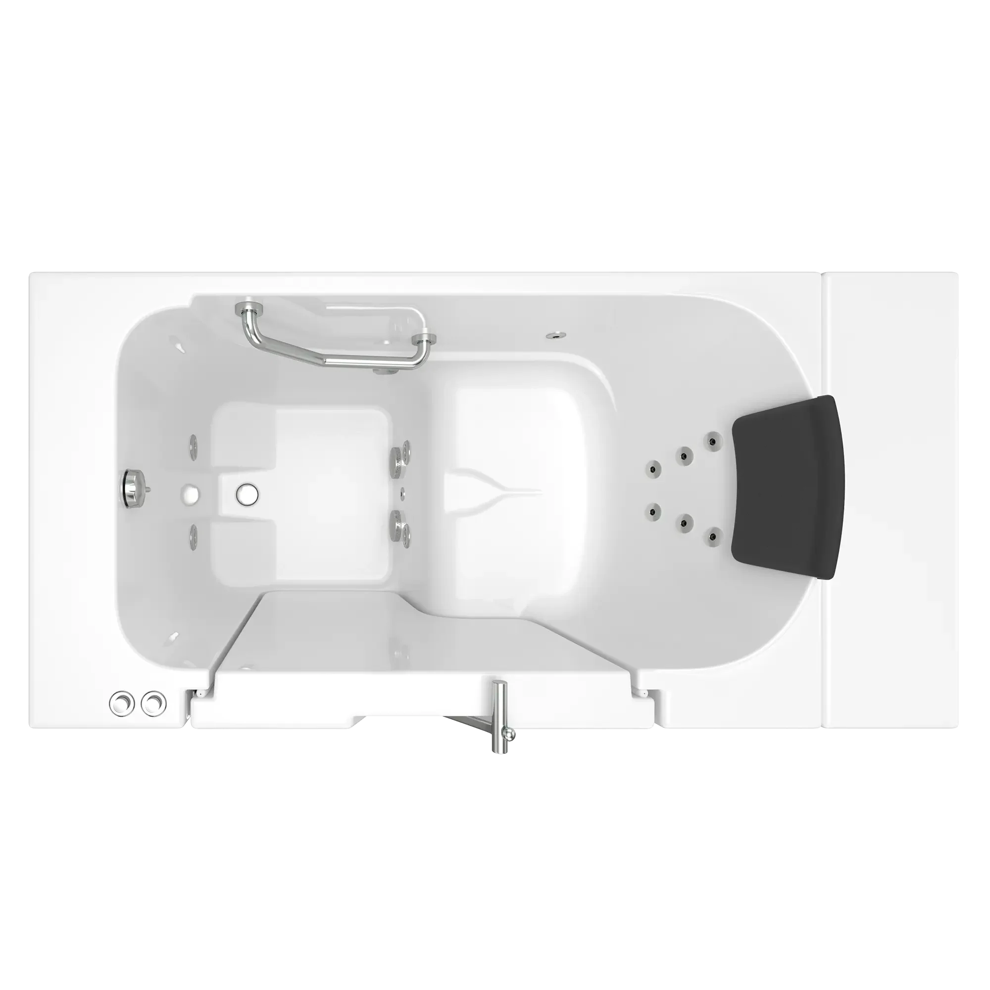 Premium 30 x 52 Inch Gelcoat Walk-In Bathtub with Whirlpool System - Left Hand Drain - Ideal for Elderly & Mobility Support, Spa Relaxation at Home