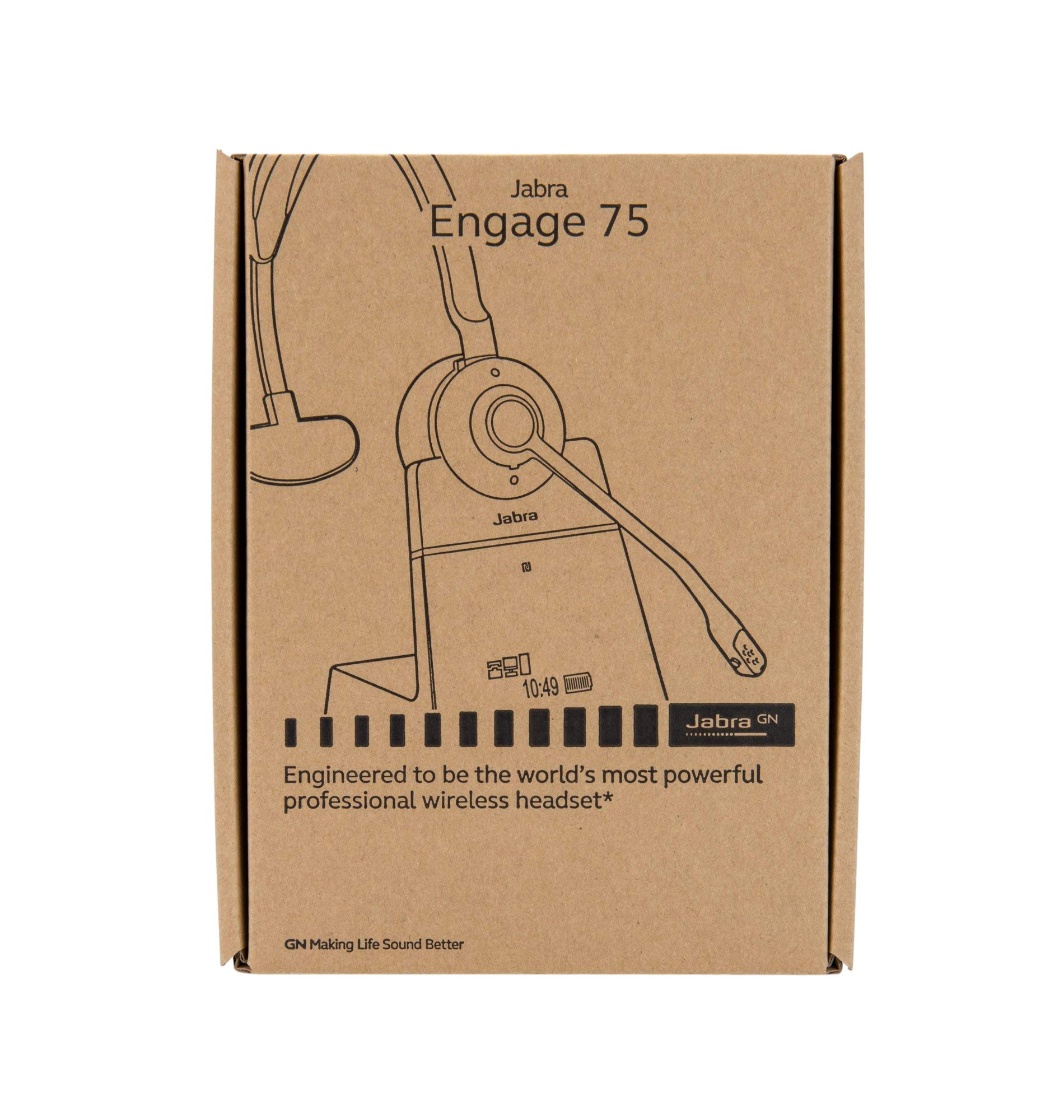 Jabra Engage 75 Mono Wireless Professional UC Headset with Noise Cancelling (Renewed) - Perfect for Remote Work, Call Centers & Office Communications