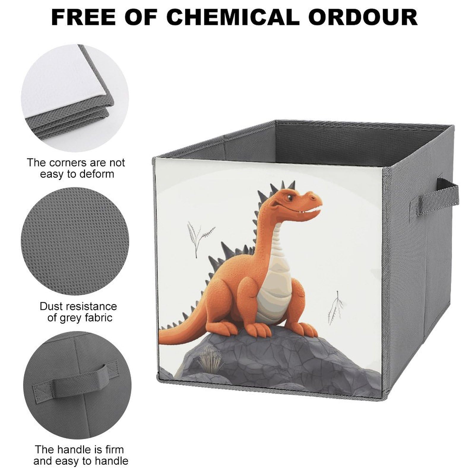 Funny Dragon Printed Storage Baskets 2-Pack - Decorative Fabric Storage Bins for Home Organization, Closet, Nursery & Laundry Room