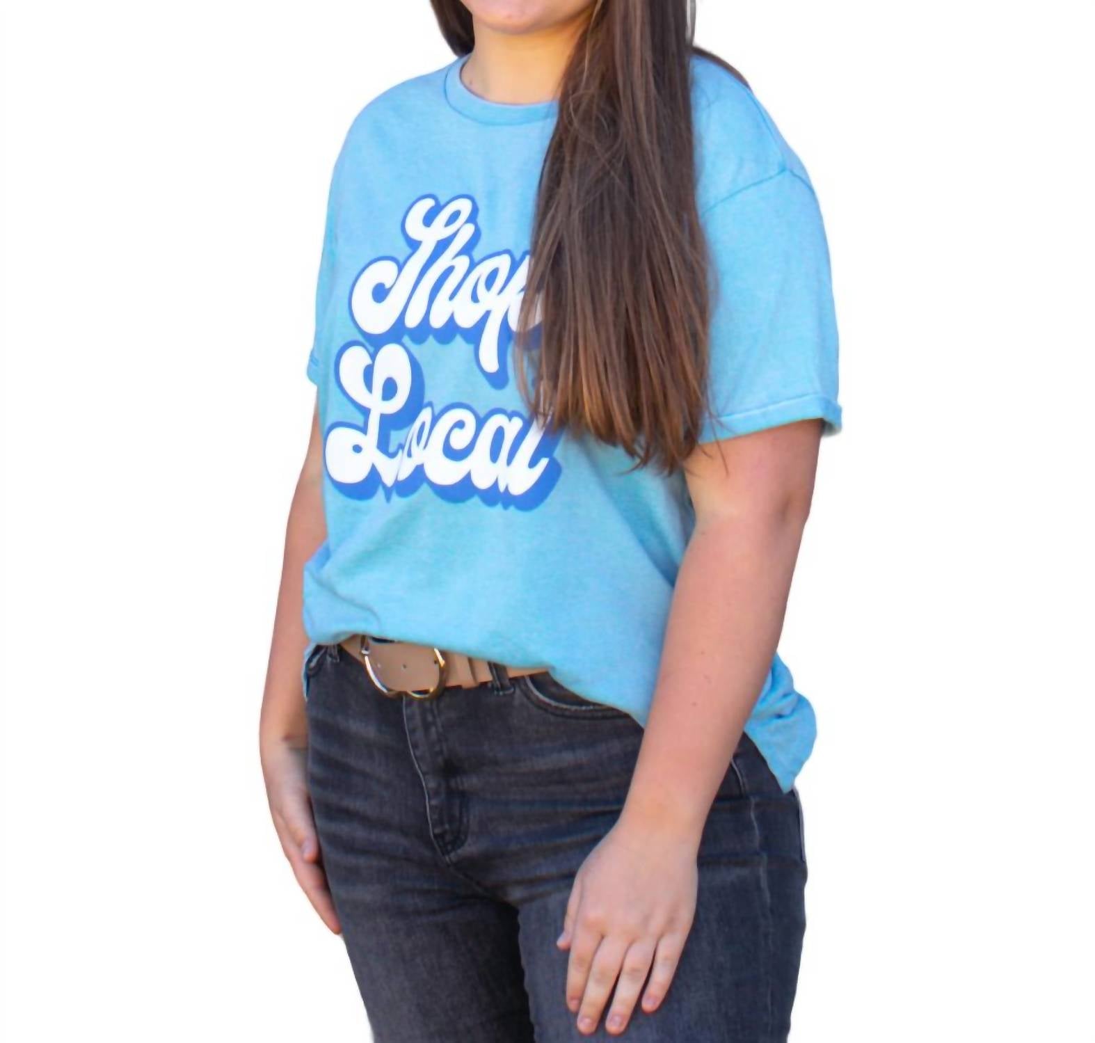 Shop Local Short Sleeve T-Shirt in Carolina Blue - Comfortable Casual Wear for Everyday Outings