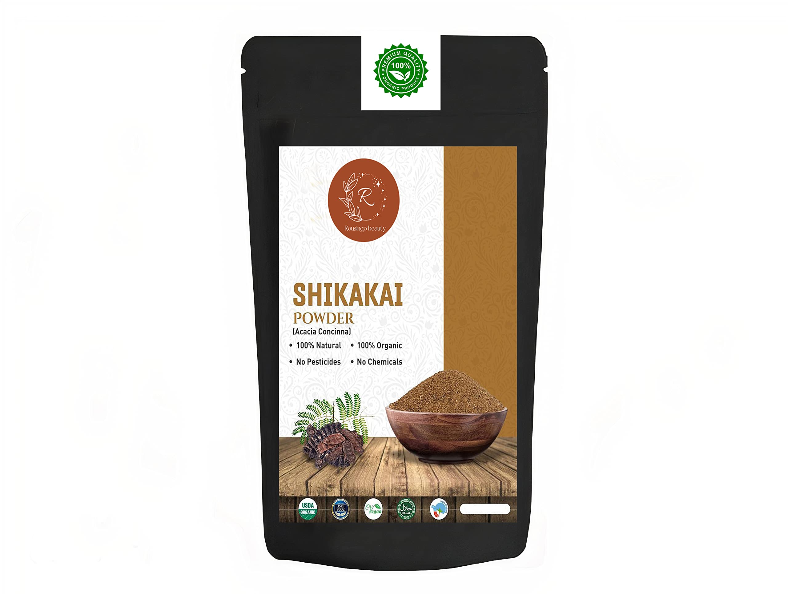 100% Pure Organic Shikakai Powder (Acacia Concinna) - Natural Hair Conditioner & Cleanser for Men & Women - 3.5oz (100g) | Promotes Hair Growth, Reduces Dandruff | Perfect for DIY Hair Masks & Ayurvedic Hair Care Routines